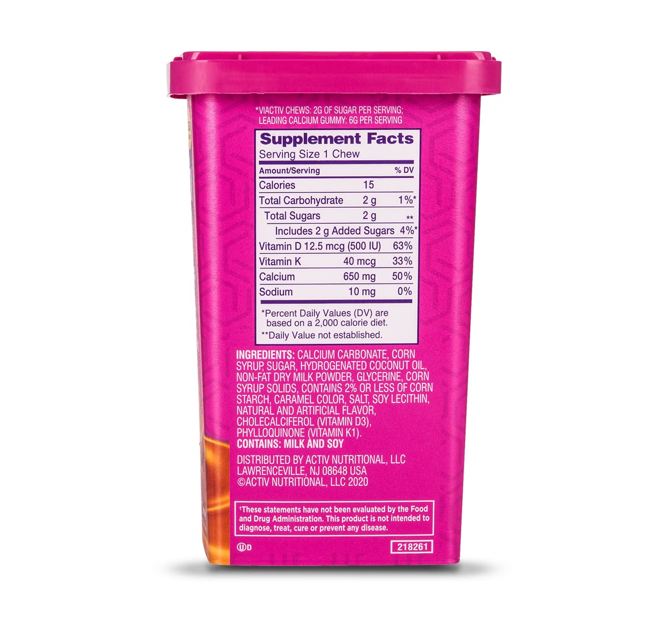 Viactiv Max Formula Calcium + Vitamin D3 Supplement for Bone Health Gummy 600
