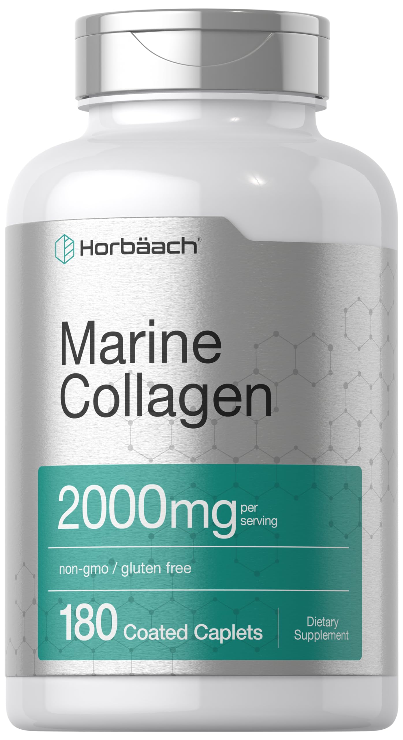 Horbäach Marine Collagen Peptides 2000mg Caplets 180 Count