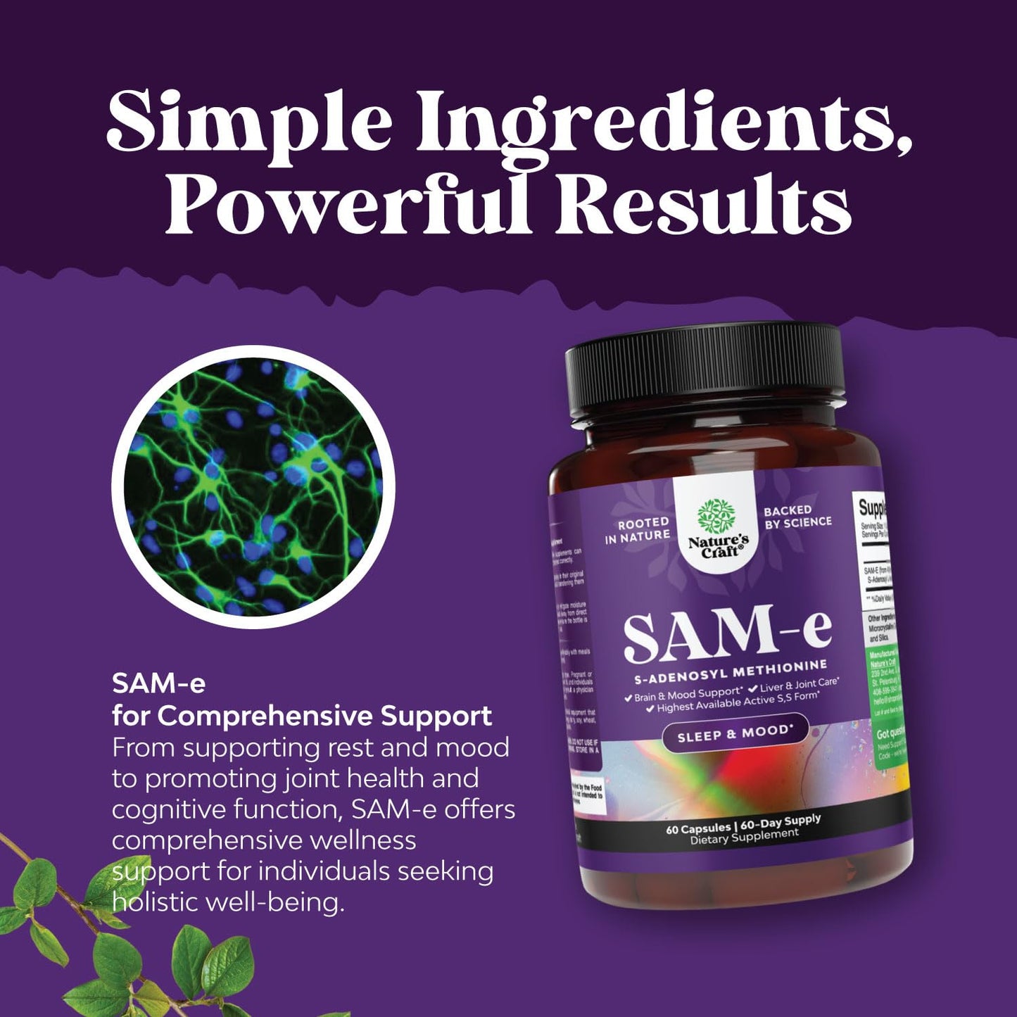 Natures Craft SAM-E 200mg Mood Support Capsule, 60 Count
