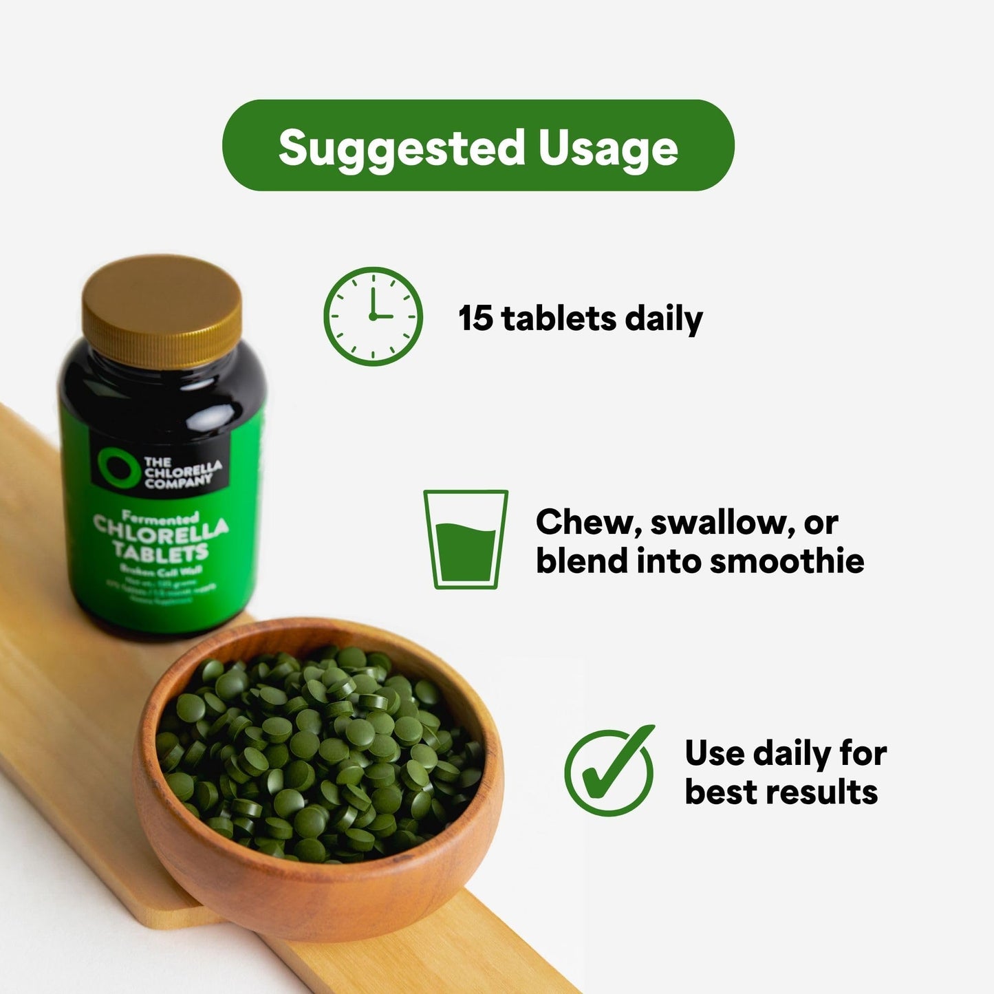 The Chlorella Company Fermented Chlorella Tablets, 675 Tablets