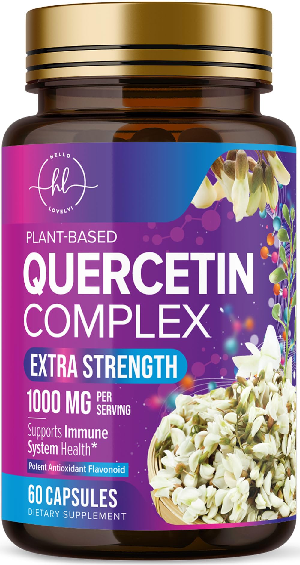 Hello Lovely! Quercetin Dihydrate 1000mg Capsule 60 Count
