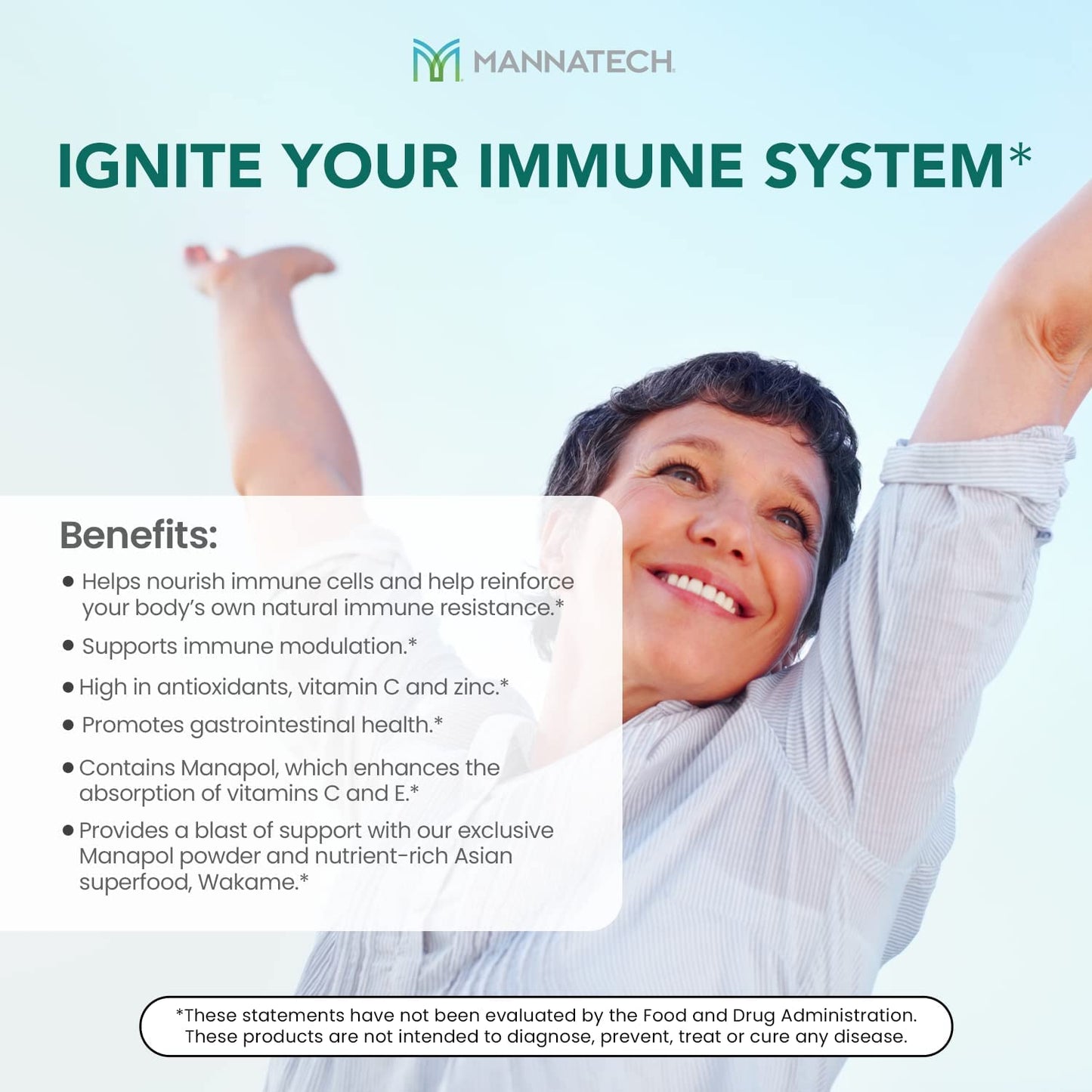Mannatech Advanced Immune Support Supplement Powder 1.12 oz