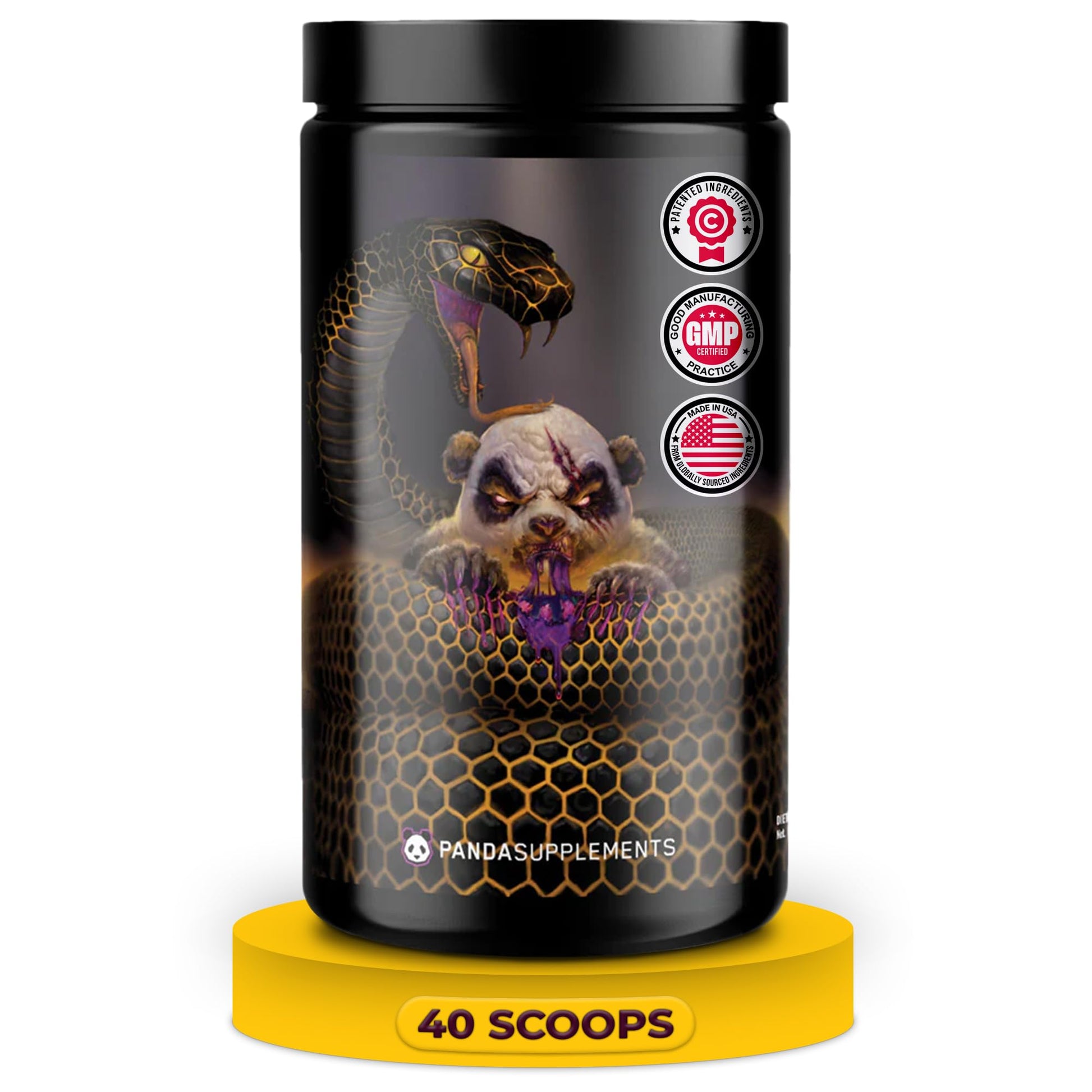 Underground Bio Labs Panda Supps Pandamic Pre-Workout Powder, 40 Scoops