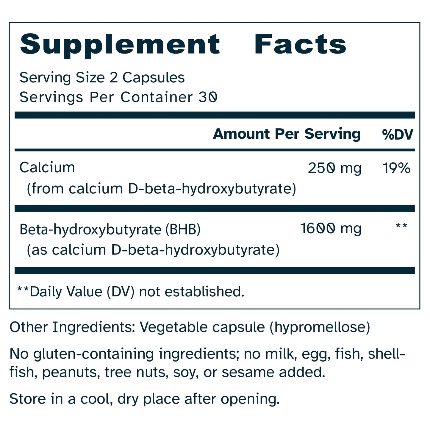 Awakened.energy Ca-BHB Calcium Beta-Hydroxybutyrate Supplement Capsules 60 Count