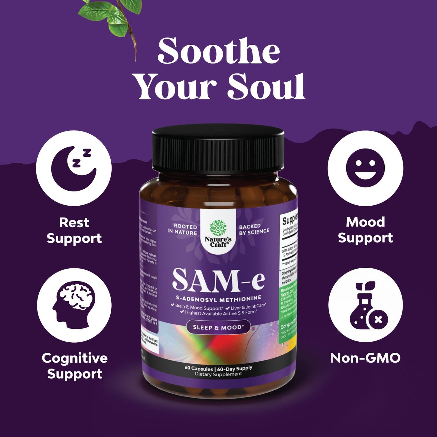 Natures Craft SAM-E 200mg Mood Support Capsule, 60 Count