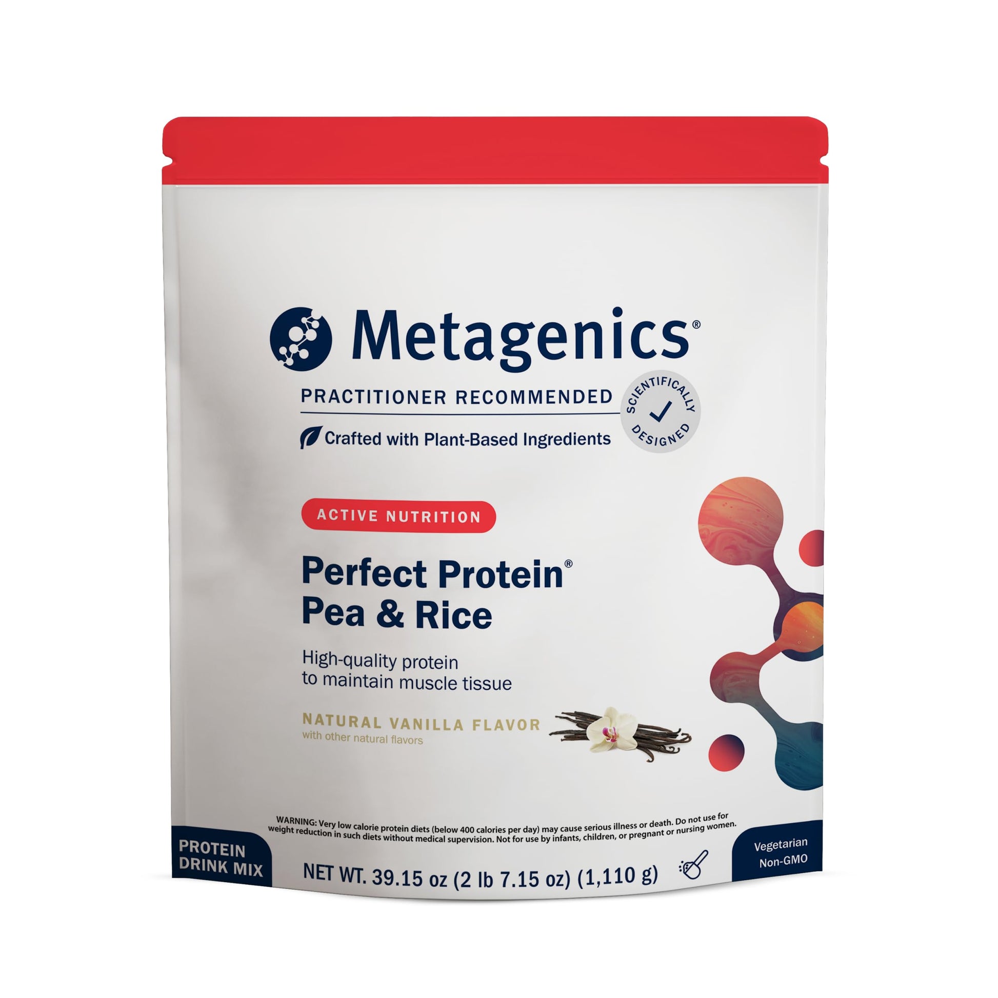 Metagenics Perfect Protein Pea & Rice Plant-Based Protein Powder, 30 Servings