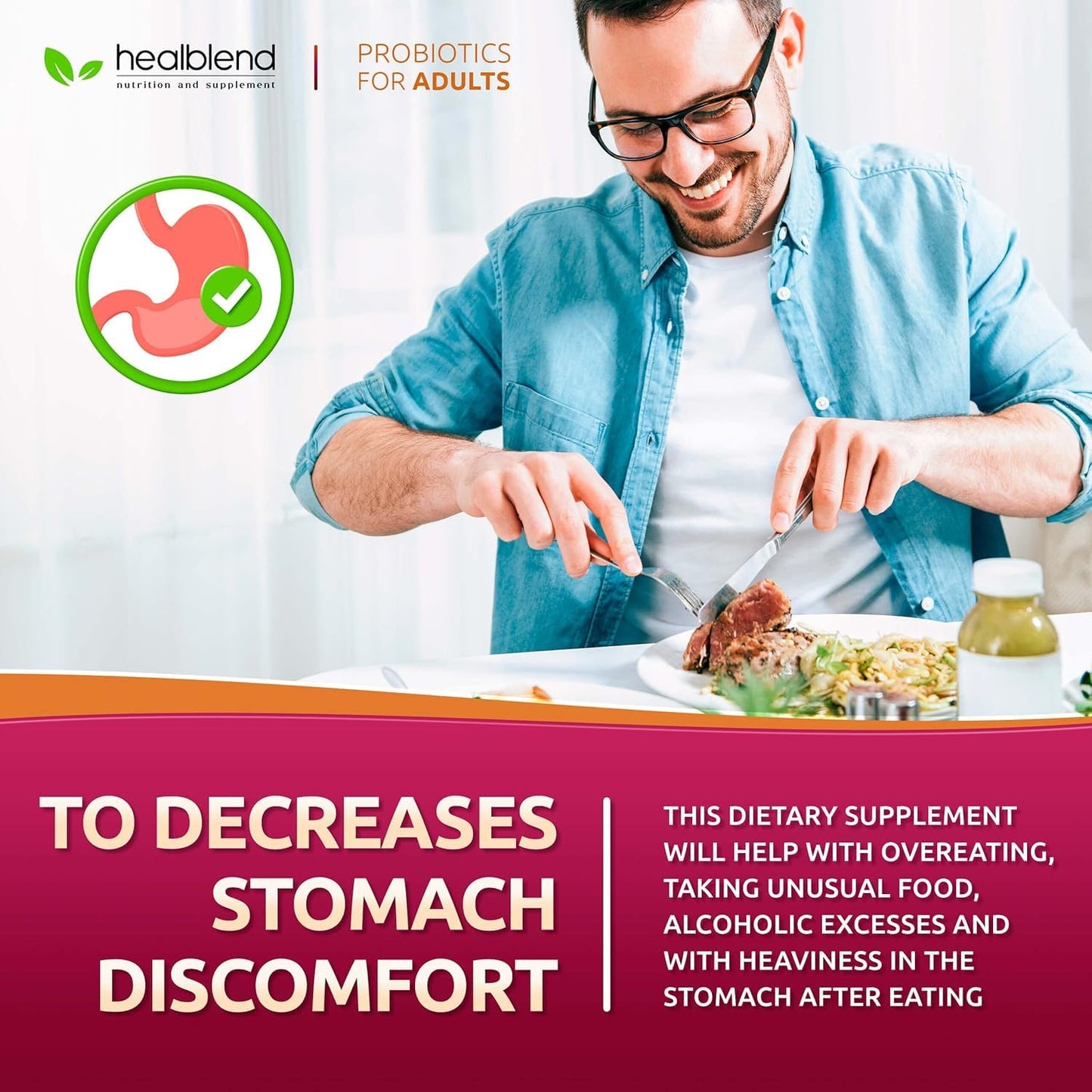 Healblend Digest + Postbiotics Supplement for Women and Men, Multi Enzymes, Organic Prebiotic & Probiotic for Digestive Health with Bromeline, Papin and Lipase Capsules, 60 Count