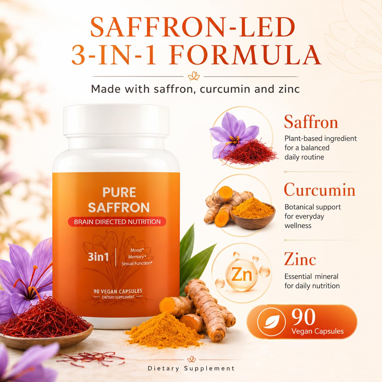 versafy Happy Saffron with Curcumin & Zinc 1 Capsule