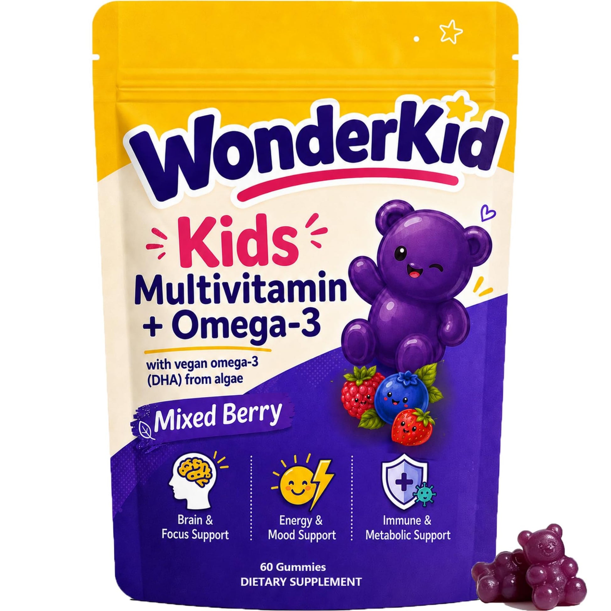Vylera WonderkidVitamin Kids Multivitamin + Omega-3, 60 Gummies