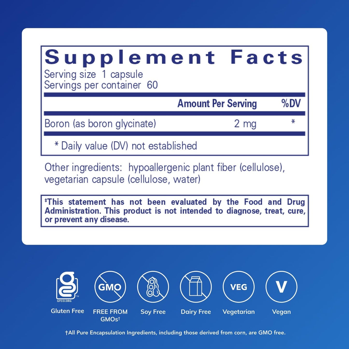 Pure Encapsulations Boron (Glycinate) Capsules, 60 Count