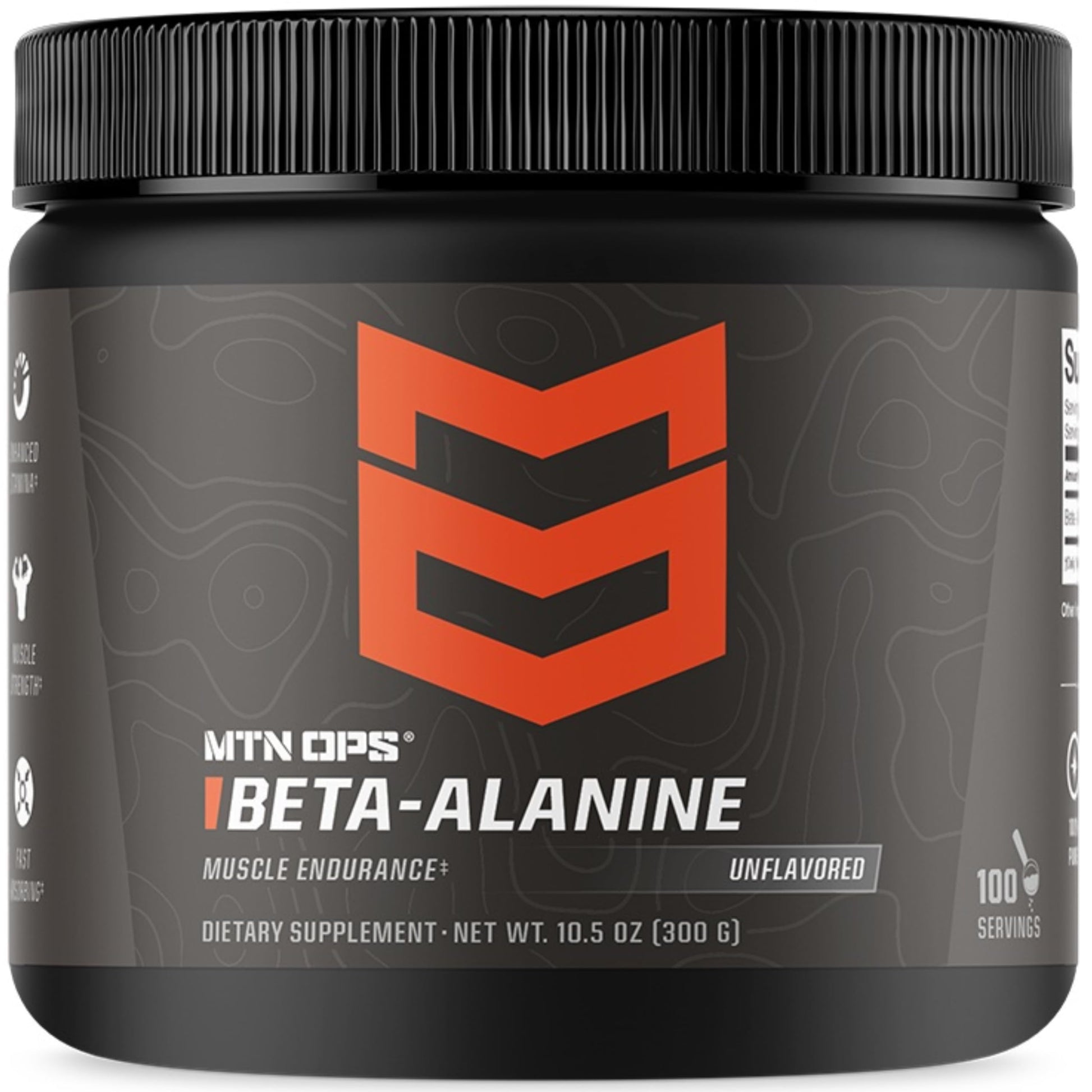 MTN OPS Beta Alanine Pre Workout for Muscle Endurance & Strength, Powder, 10.5 oz