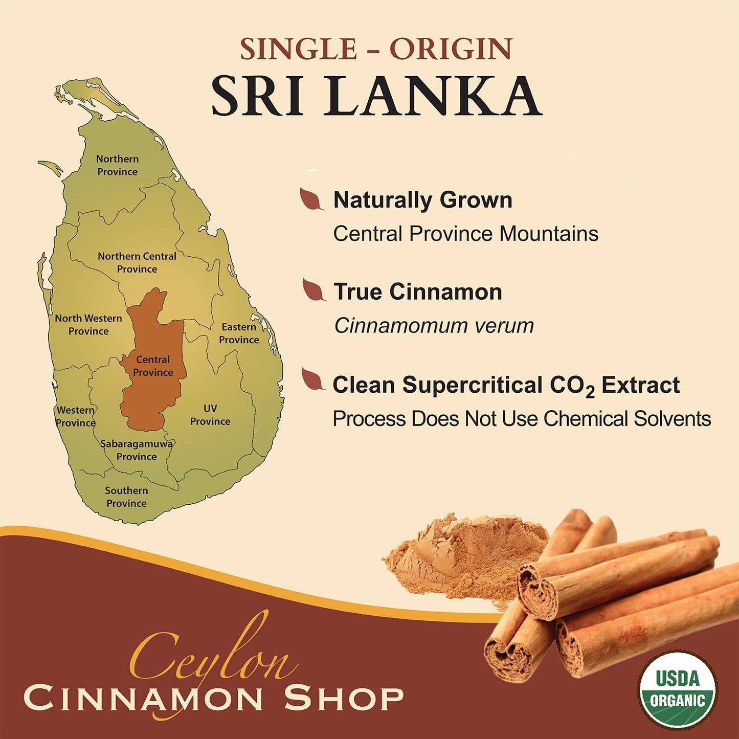 Ceylon Cinnamon Shop CinnaGuard Organic Ceylon Cinnamon Capsules, Capsule, 120 Count