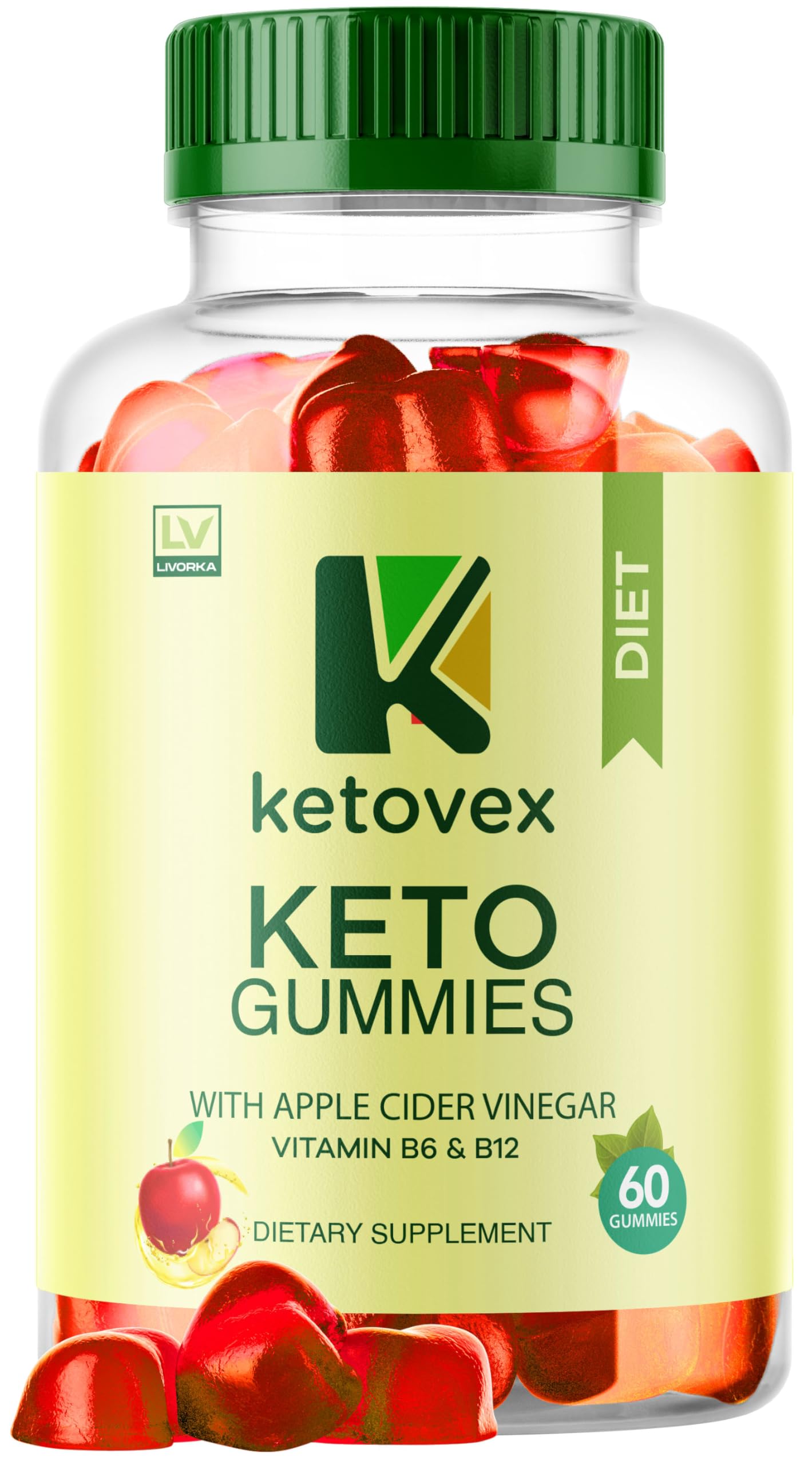 LIVORKA Ketovex Keto ACV Gummies Gummy, 60 Count