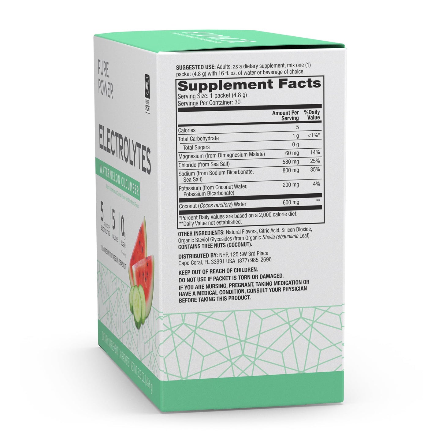 Dr. Mercola Pure Power Electrolytes Watermelon Cucumber Powder 5.13 Ounce