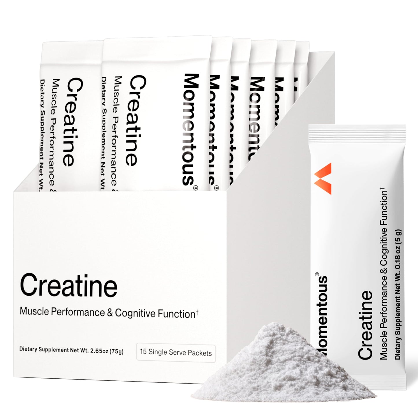Momentous Creatine Monohydrate Powder, 5g per Serving, 15 Servings