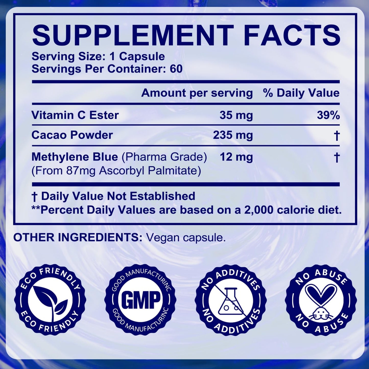 Feeliville Methylene Blue Capsules, 60 Count