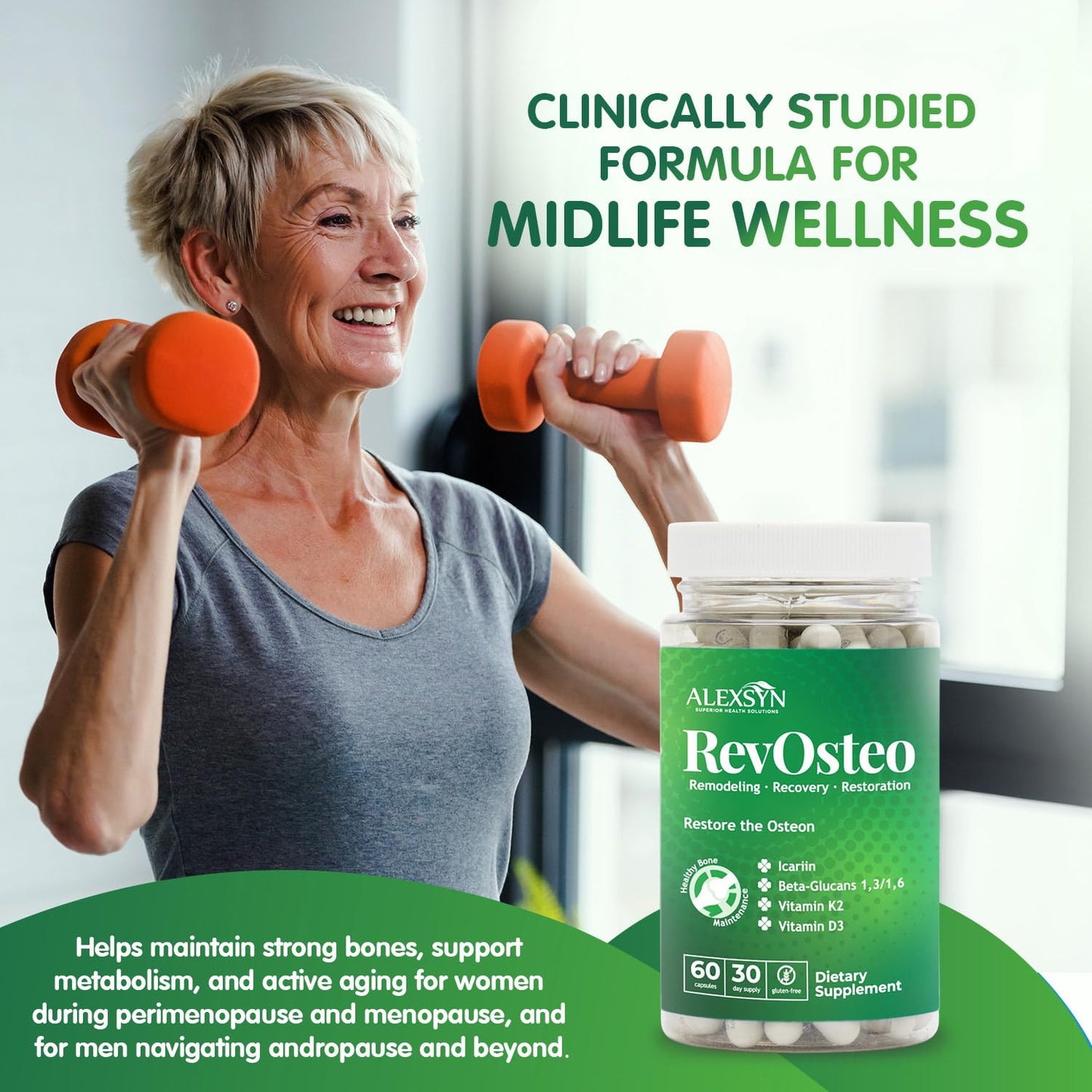 Alexsyn RevOsteo Bone & Metabolic Support Capsule, 60 Count