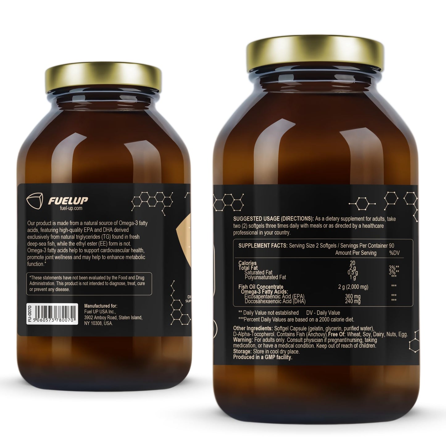 Fuelup Omega 3 (TG) 1000 mg Softgels, 180 Count