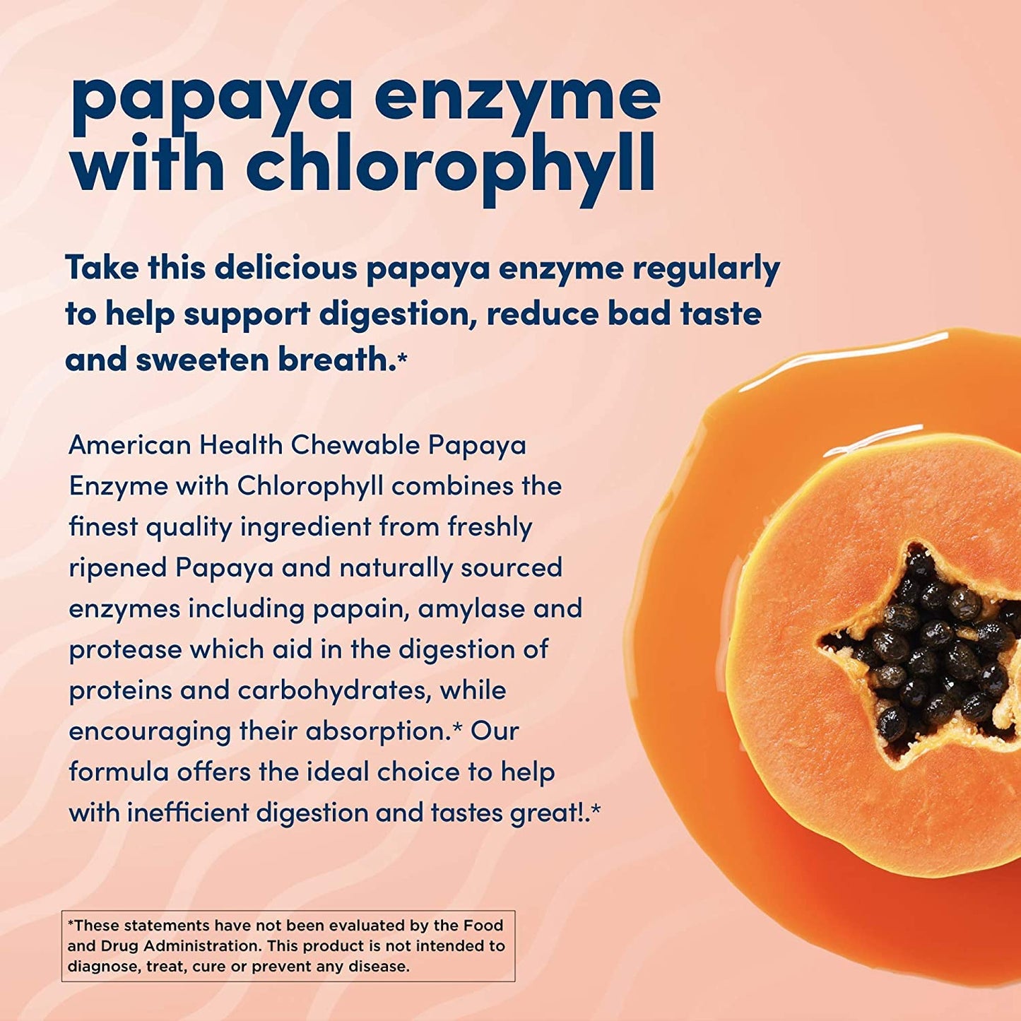 American Health Papaya Enzyme with Chlorophyll Tablets - 1200 Tablets