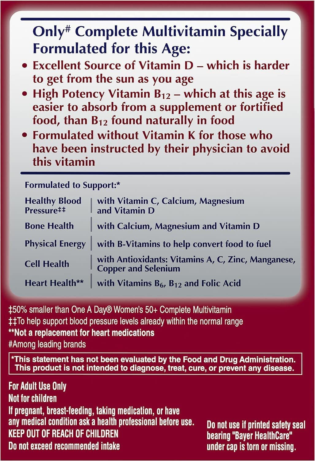 ONE A DAY Proactive 65 Plus Multivitamins for Men and Women Tablets, 300 Tablets