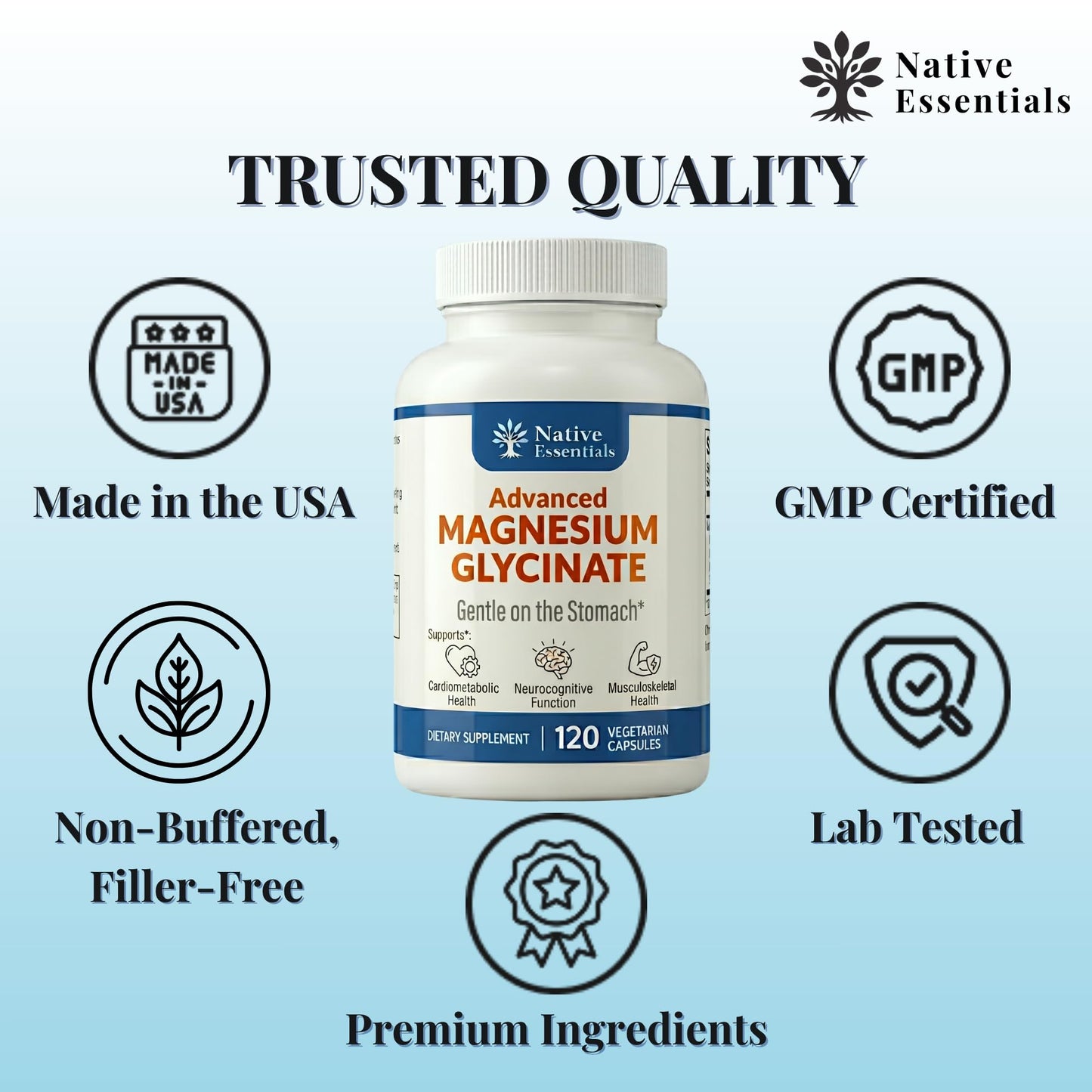 Native Essentials Magnesium Glycinate Capsule 120 Capsules