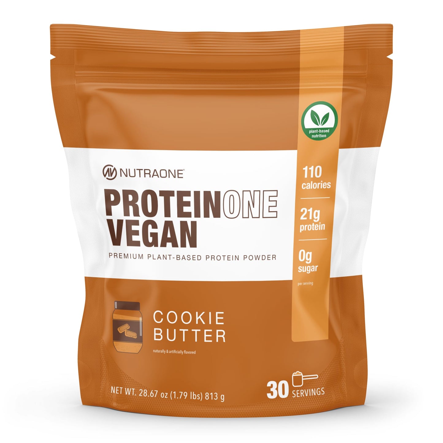 NutraOne ProteinOne Vegan Plant-Based Protein Powder 31.4