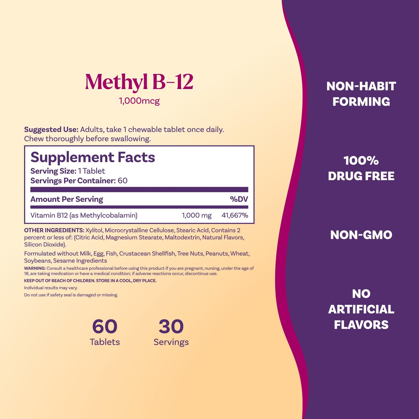 Natrol Methyl B-12 1000 mcg Energy Chewable Tablets, 60 Count