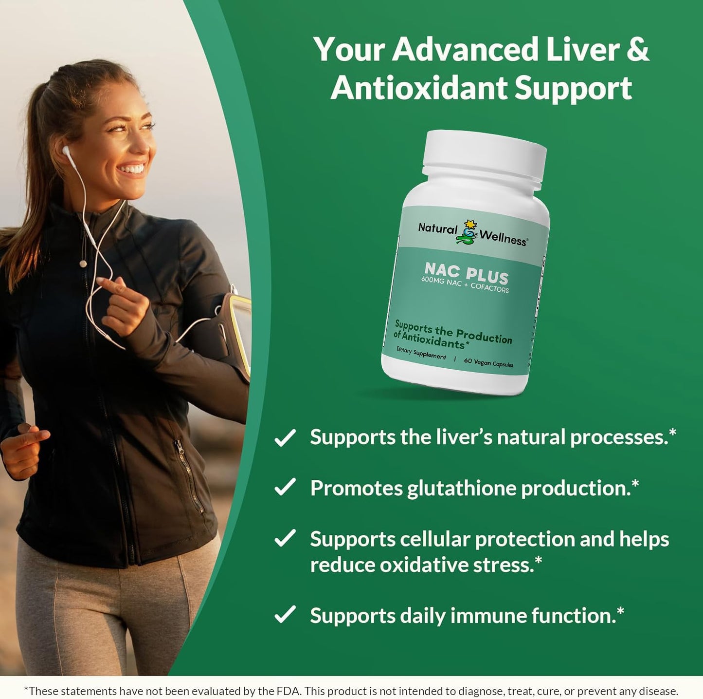 Natural Wellness NAC Plus 600mg Capsule, 60 Capsules