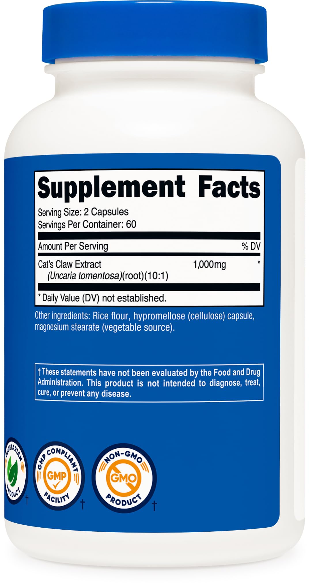 Nutricost Cat's Claw 1000mg Capsules, 120 Capsules