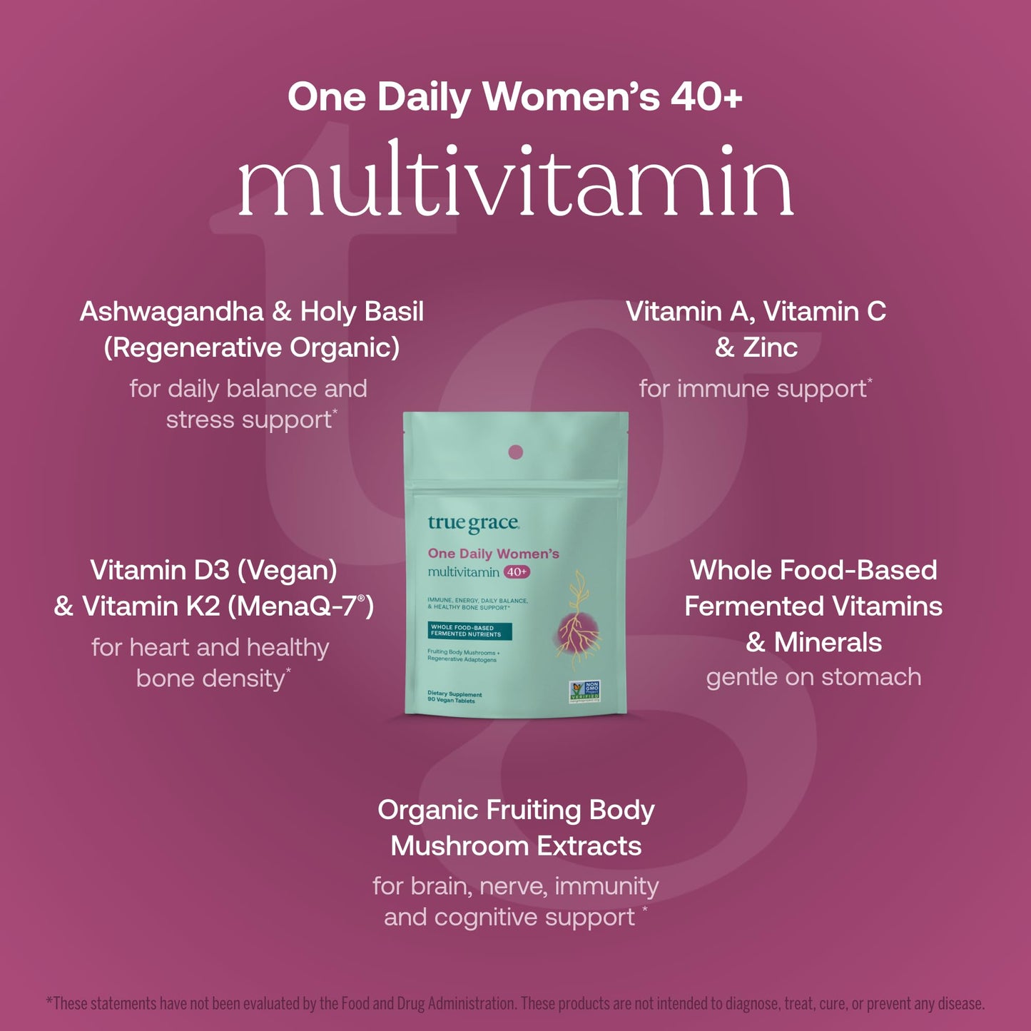 True Grace One Daily Women’s Multivitamin 40+ 90 Tablets