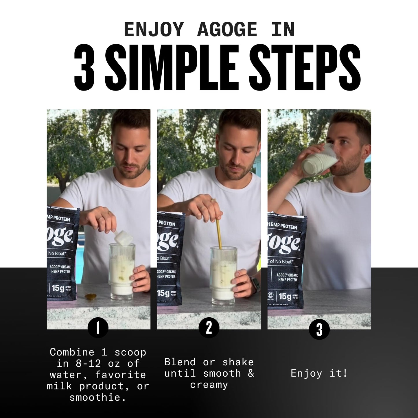Agoge USDA Organic Hemp Protein Powder, 20 Servings