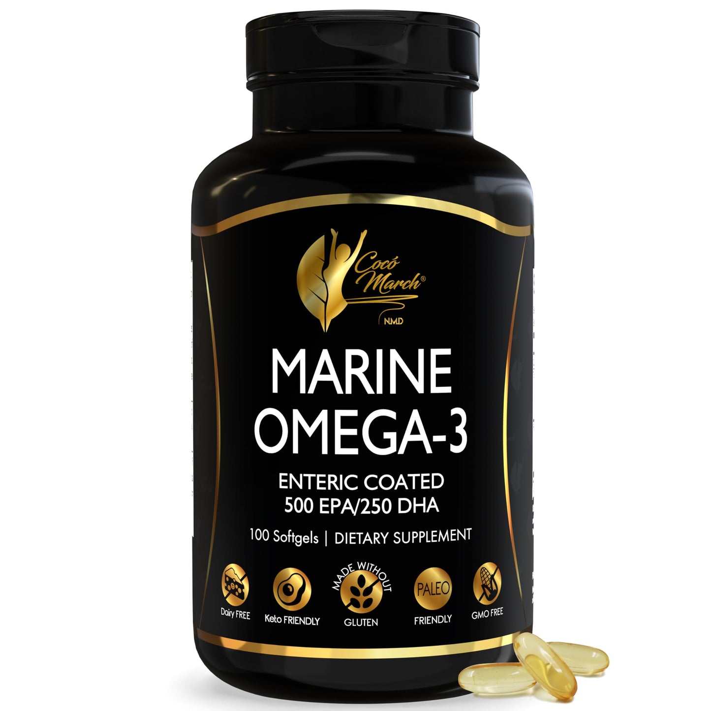 Cocó March N.M.D Marine Omega-3 Fish Oil Softgels 100 Count