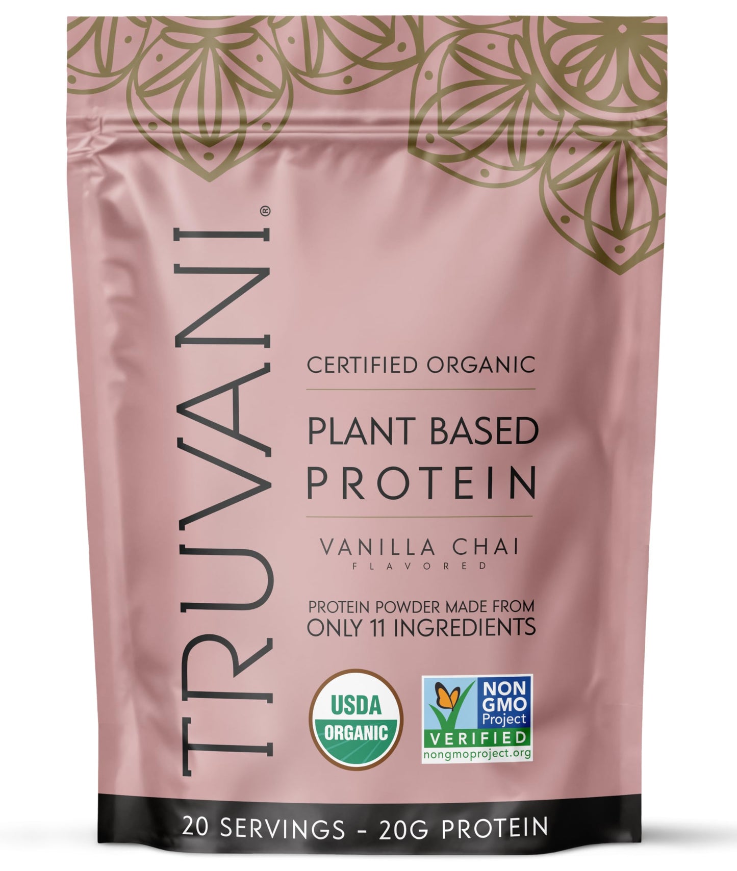 Truvani Vegan Pea Protein Powder Vanilla Chai, 20 Servings