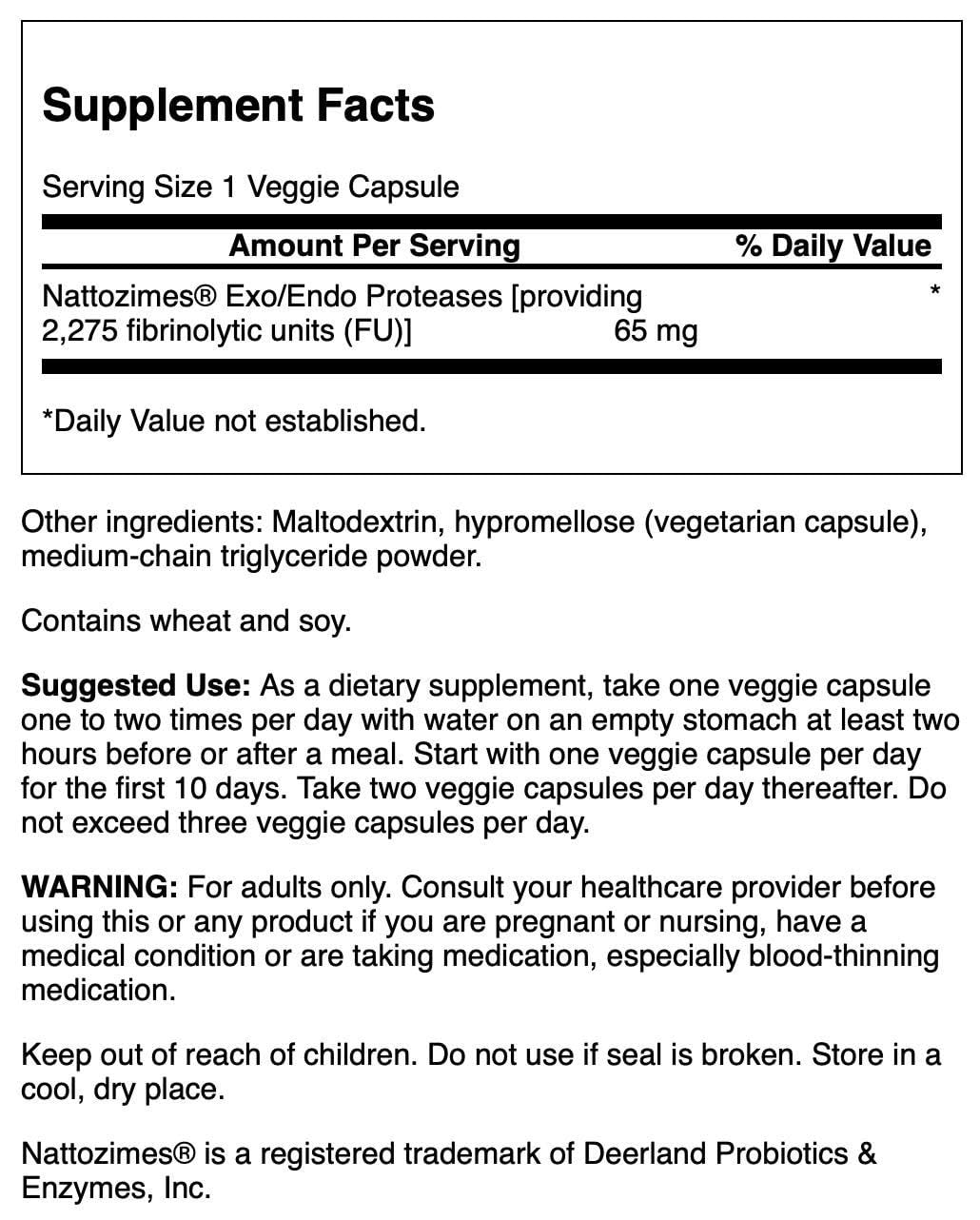 Swanson Nattozimes 65 mg / 2275 FU Veg Capsules, 90 Count