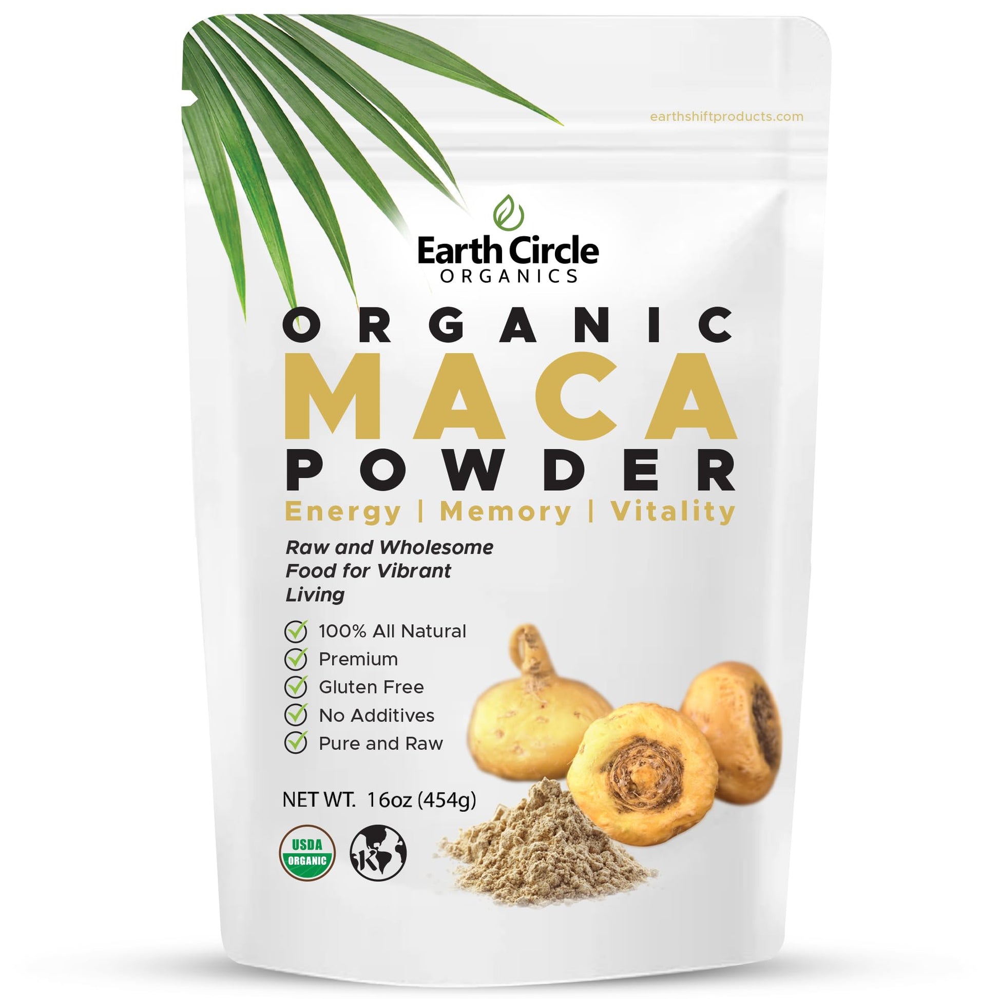Earth Circle Organics Yellow Maca Root Powder 16 oz