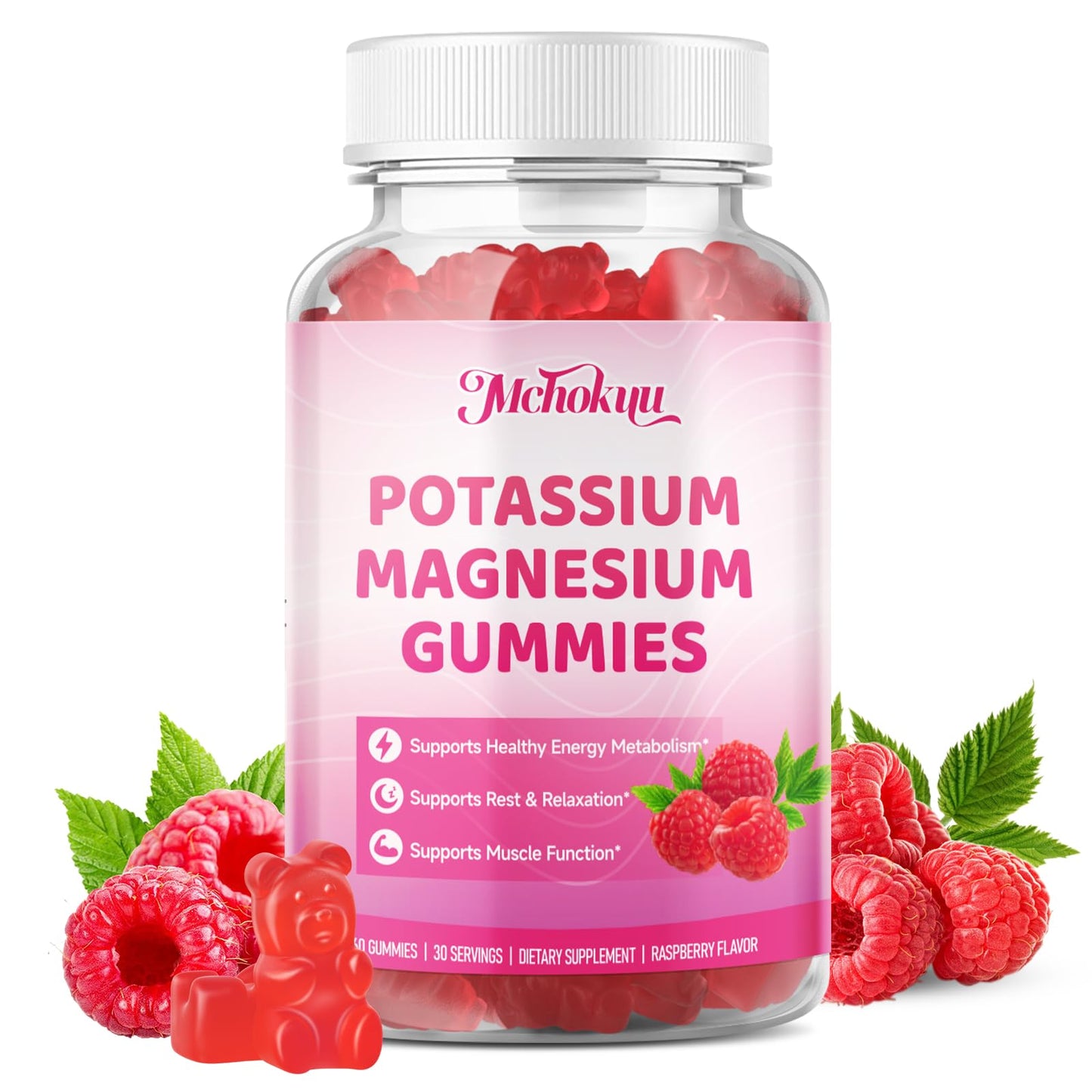 Mchokuu Potassium Magnesium Supplement 60 Gummies