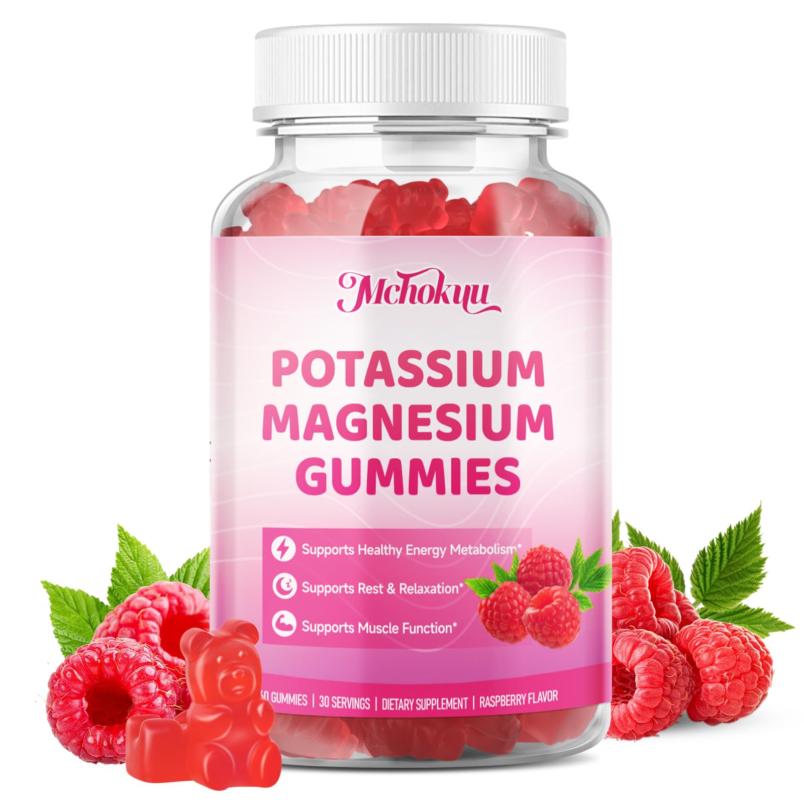 Mchokuu Potassium Magnesium Supplement 60 Gummies