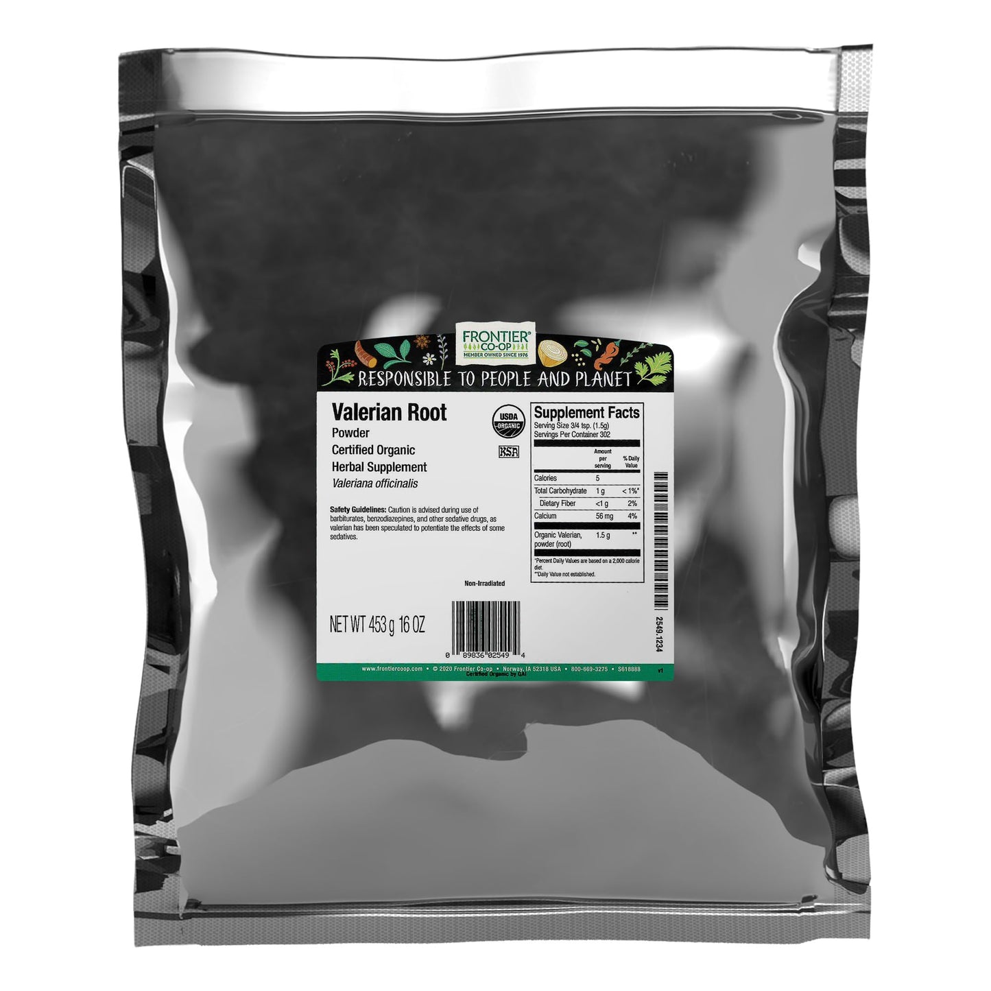 Frontier Co-op Organic Valerian Root Powder, 16 Ounce
