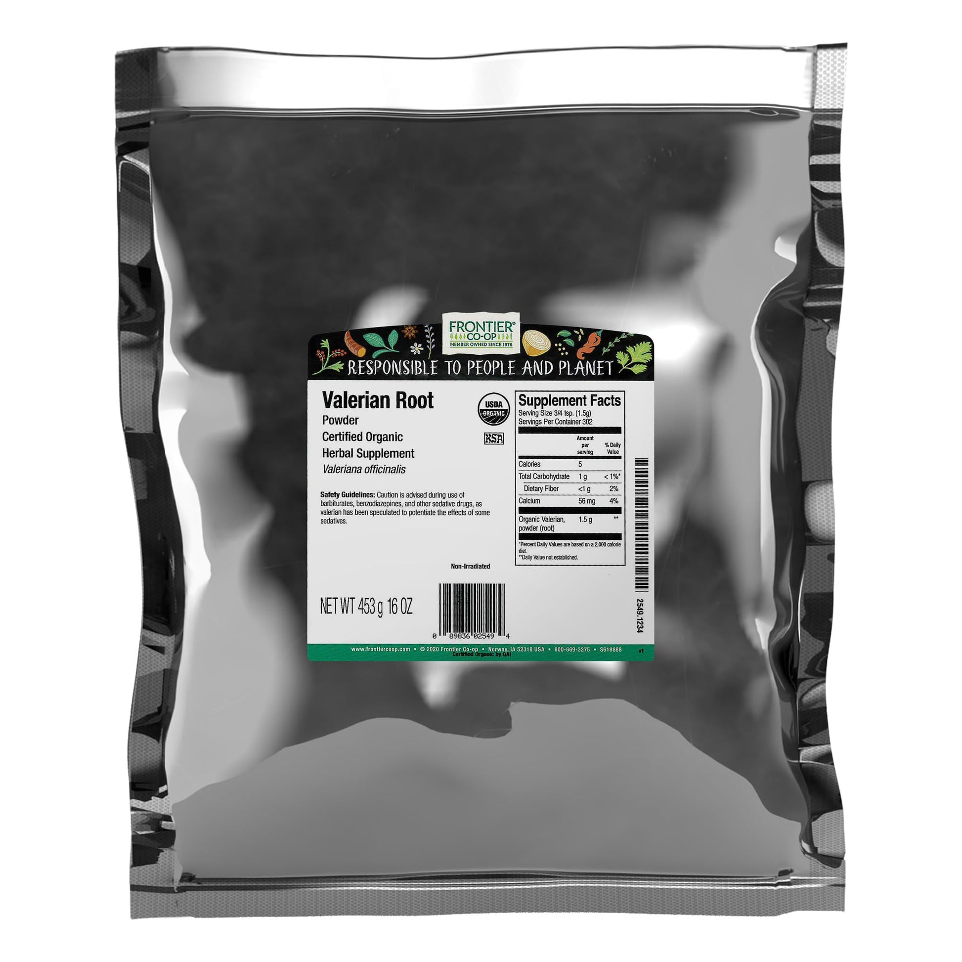 Frontier Co-op Organic Valerian Root Powder, 16 Ounce