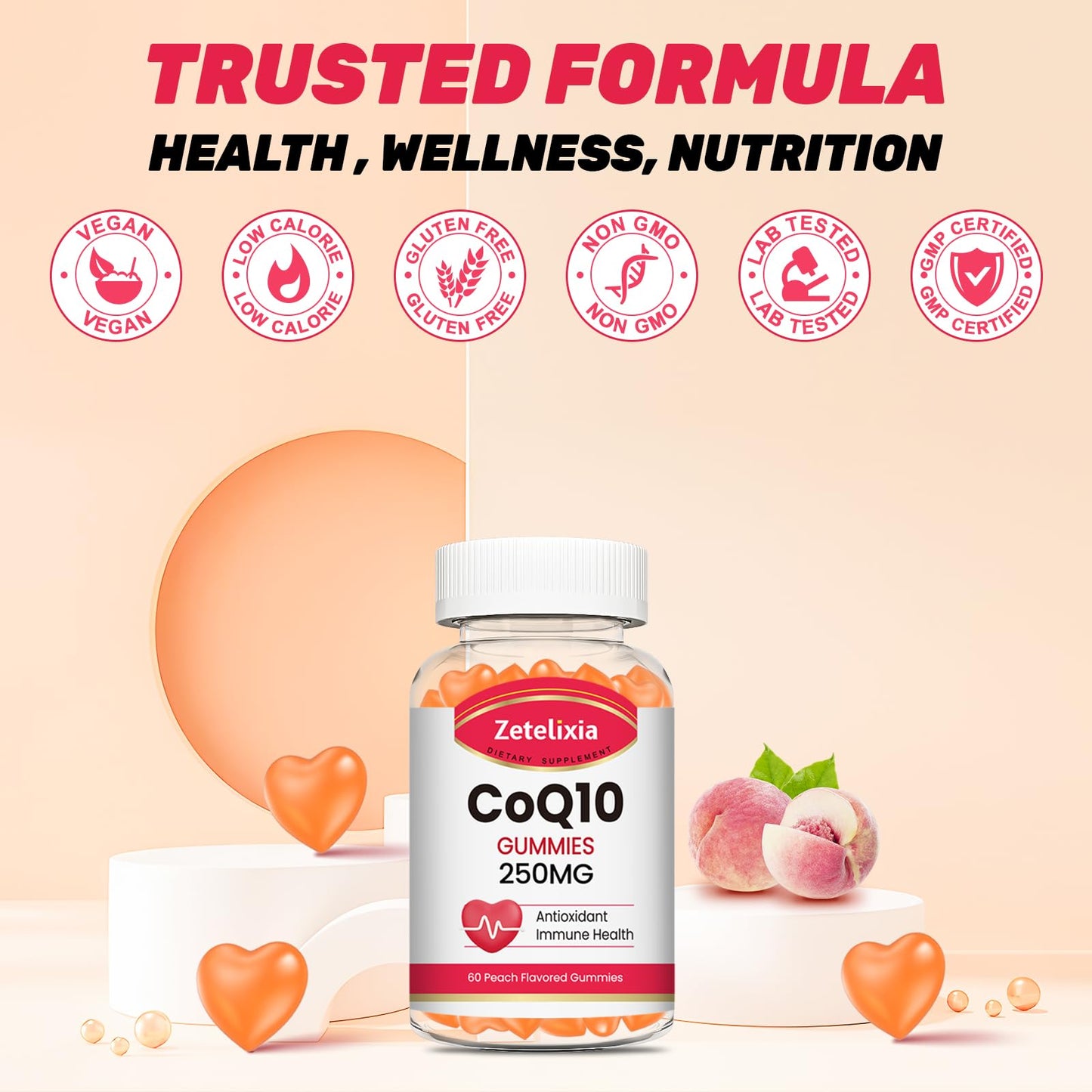 Zetelixia CoQ10 Gummies 60 Count