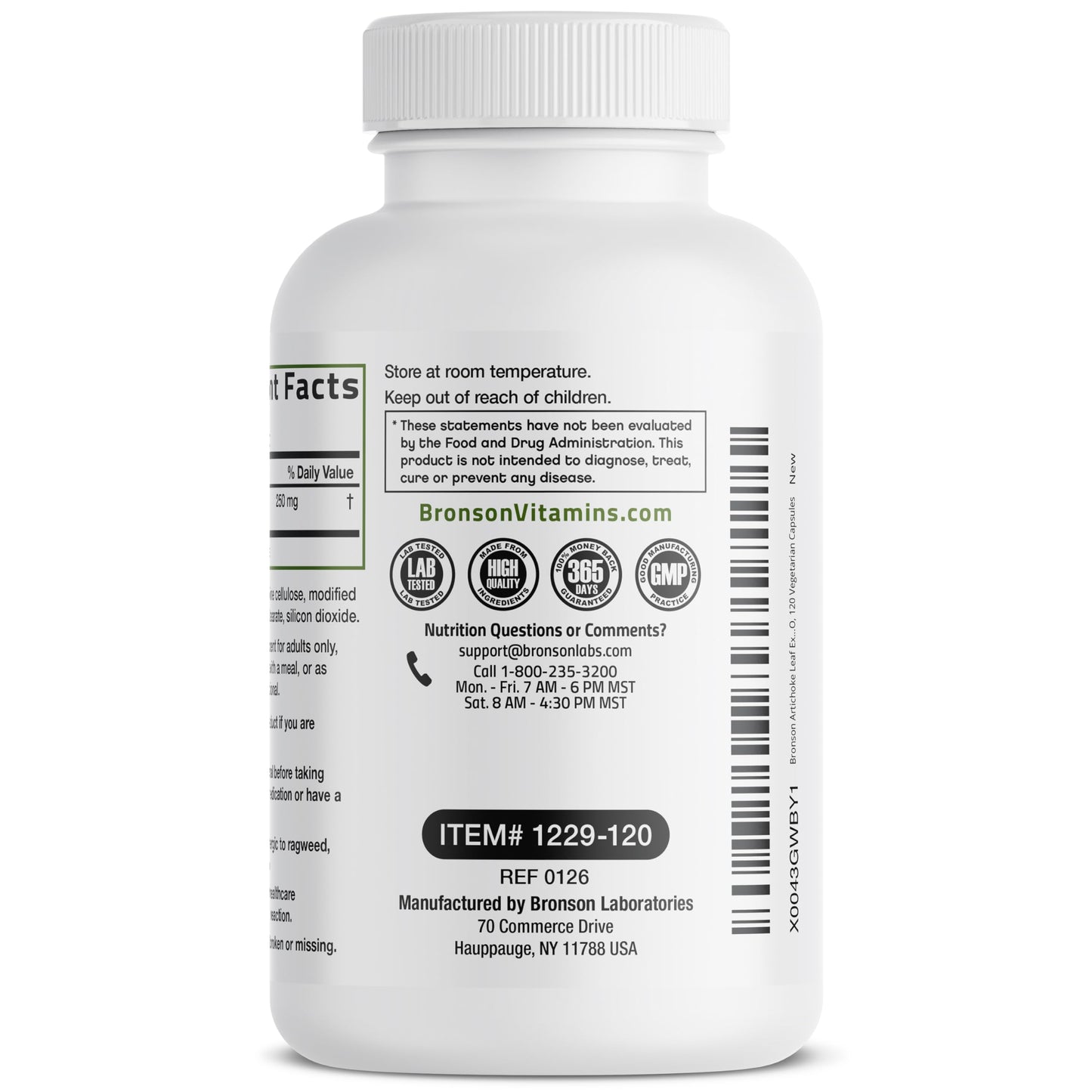 Bronson Artichoke Leaf Extract Extra Strength Capsules, 120 Count