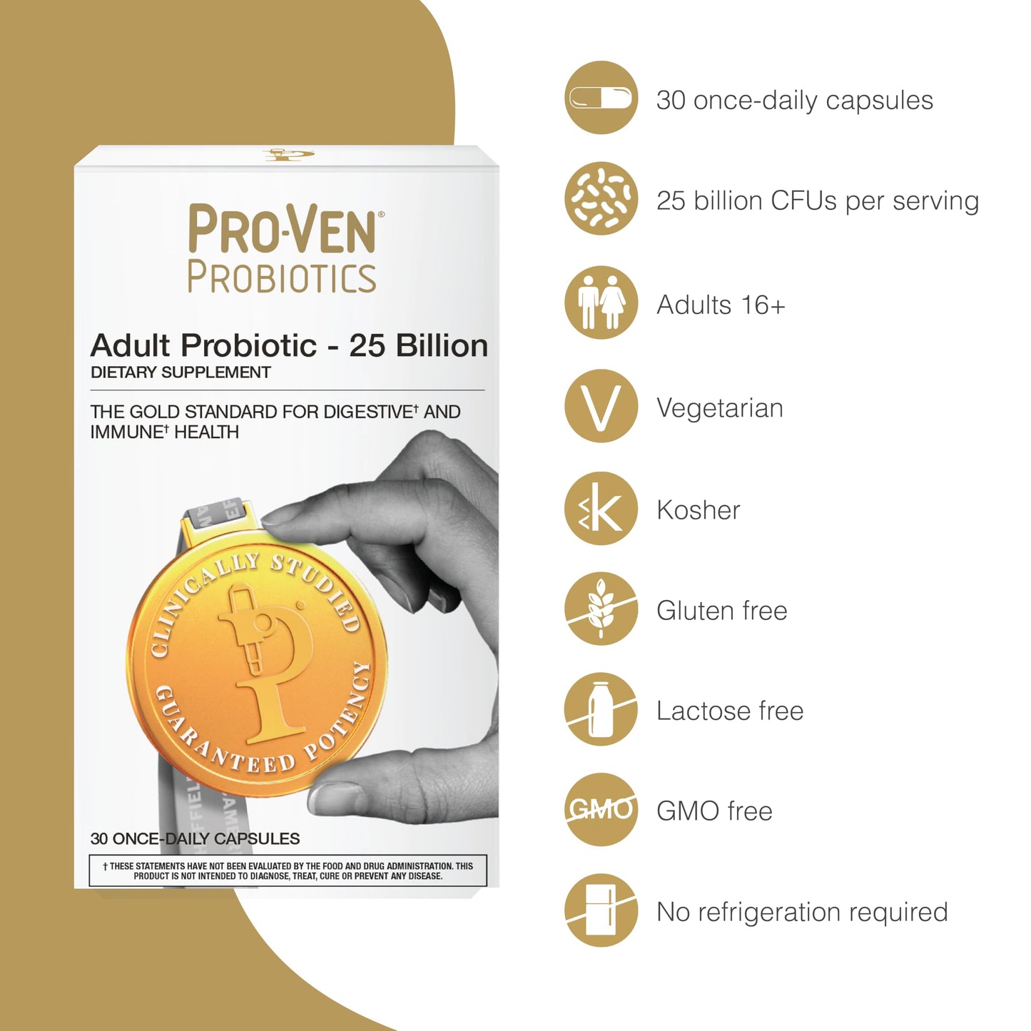 Pro-Ven Daily Probiotic for Women & Men Capsules, 30 Count