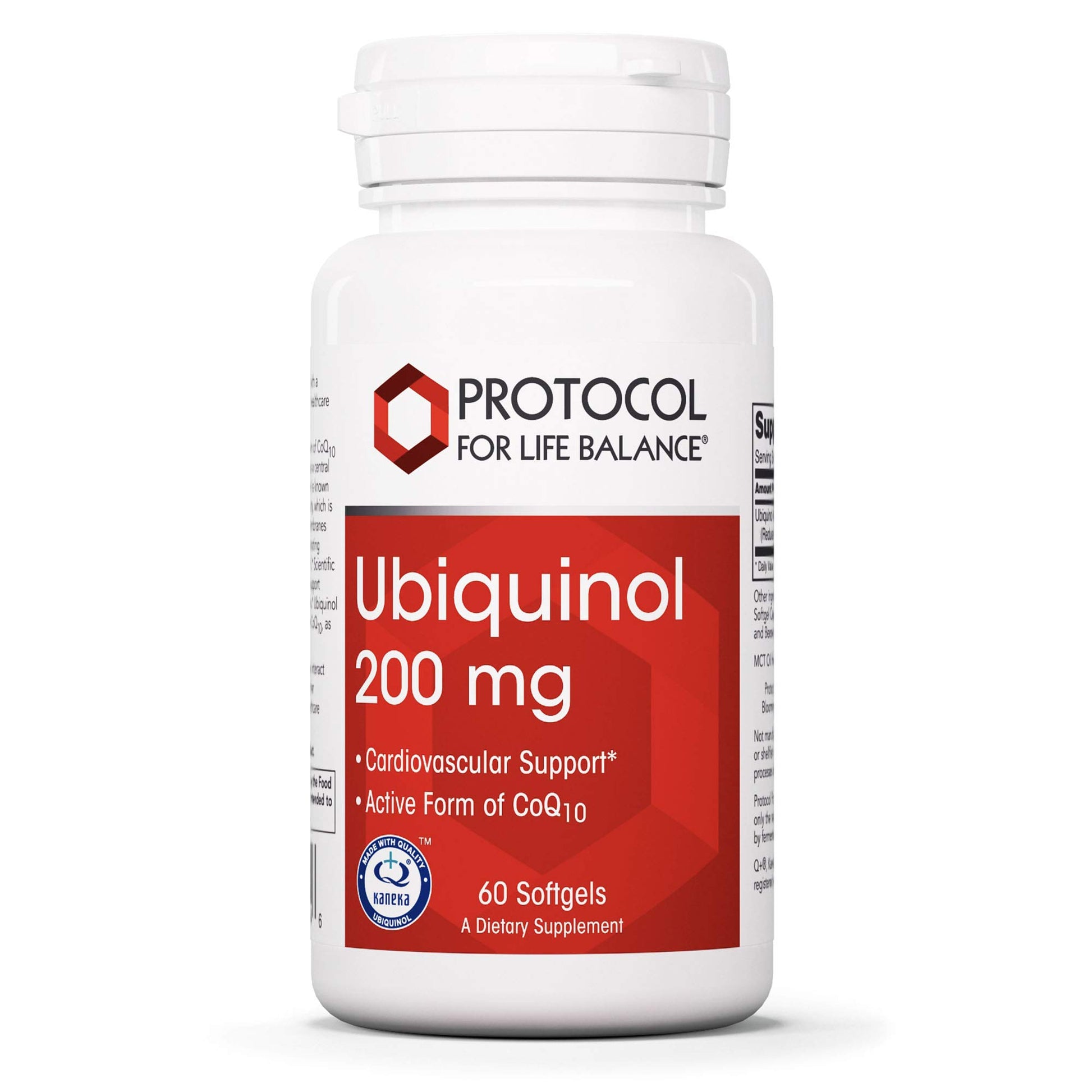 Protocol for Life Balance Ubiquinol 200mg Bioavailable CoQ10 Softgels, Heart Health Support, Oxidative Stress Quencher, Soy Free & Dairy Free, 60 Softgels