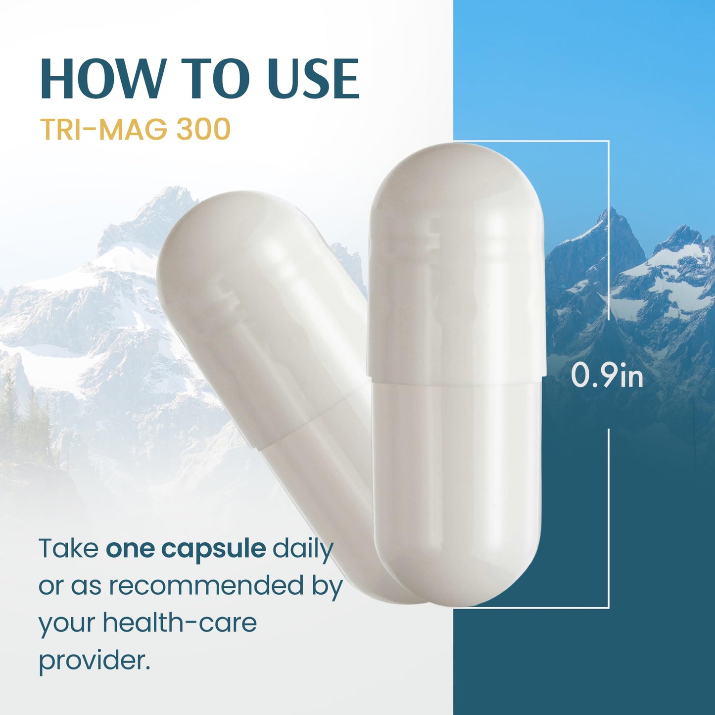 Vykee Nutrition Tri-Mag 300 Triple-Source Magnesium Complex Capsules 120 Count