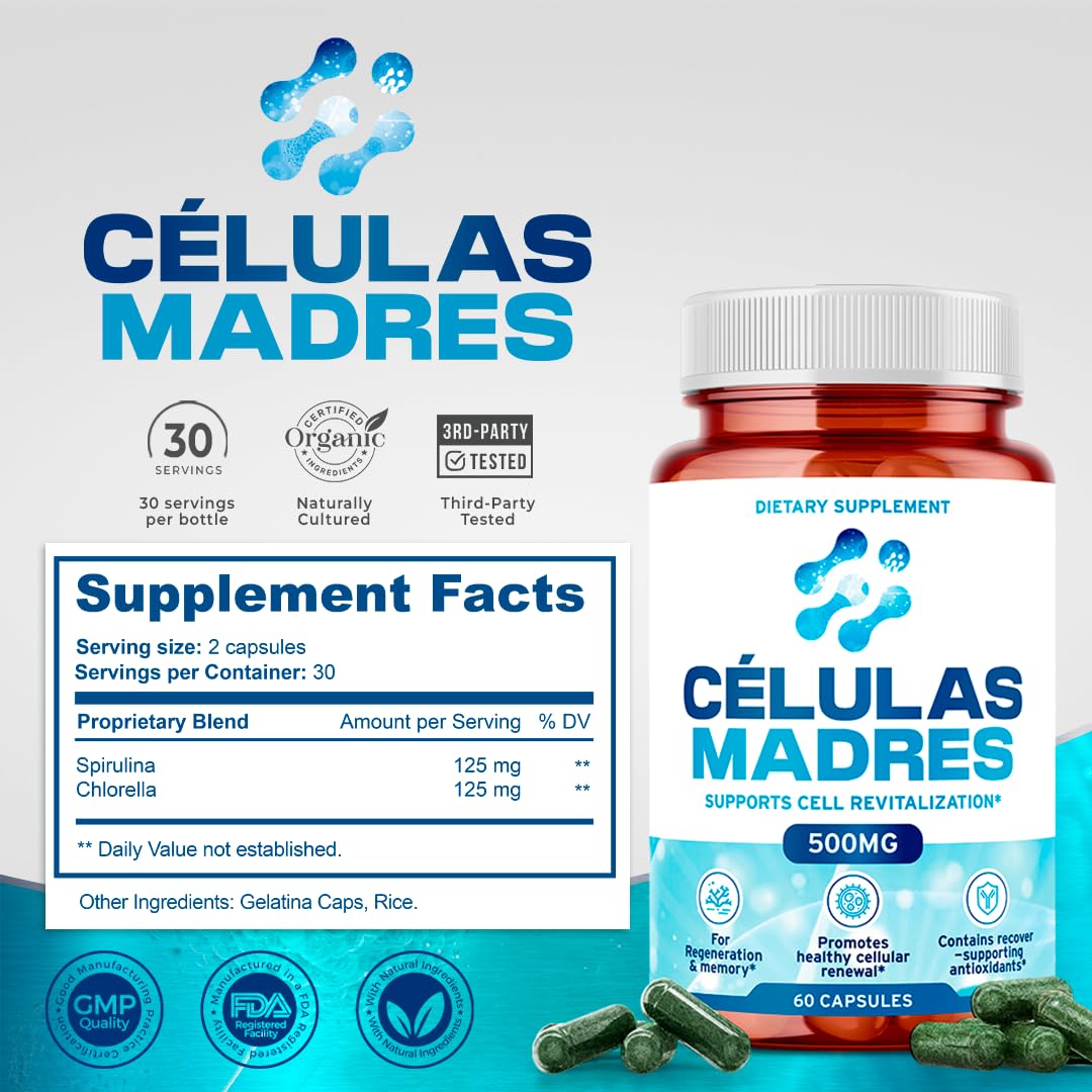 AURA VITAMINS Stem Cell Supplements 500mg Capsule, 60 Count