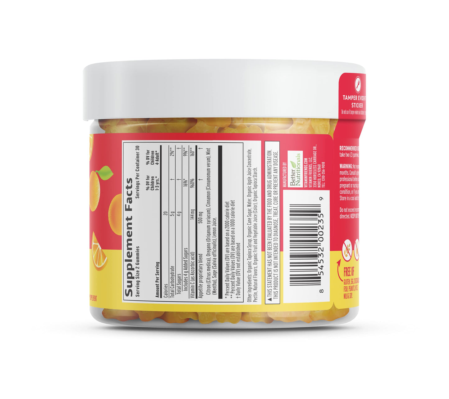 Vitamin Friends Natural and Vegan Appetite Stimulant Gummies for Children 60 Gummies