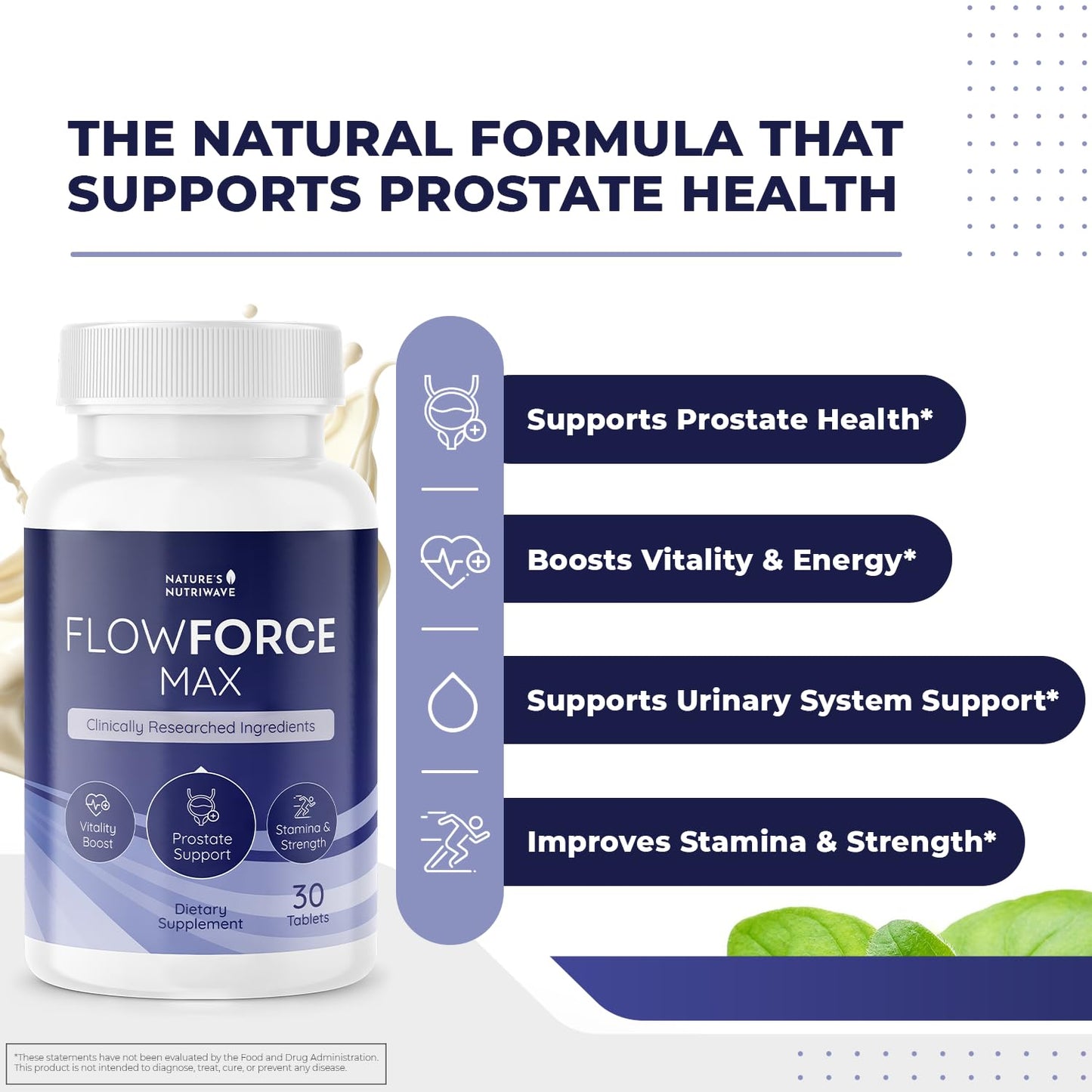 Nature’s NutriWave FlowForceMax Saw Palmetto Chewable Tablets 30 Count