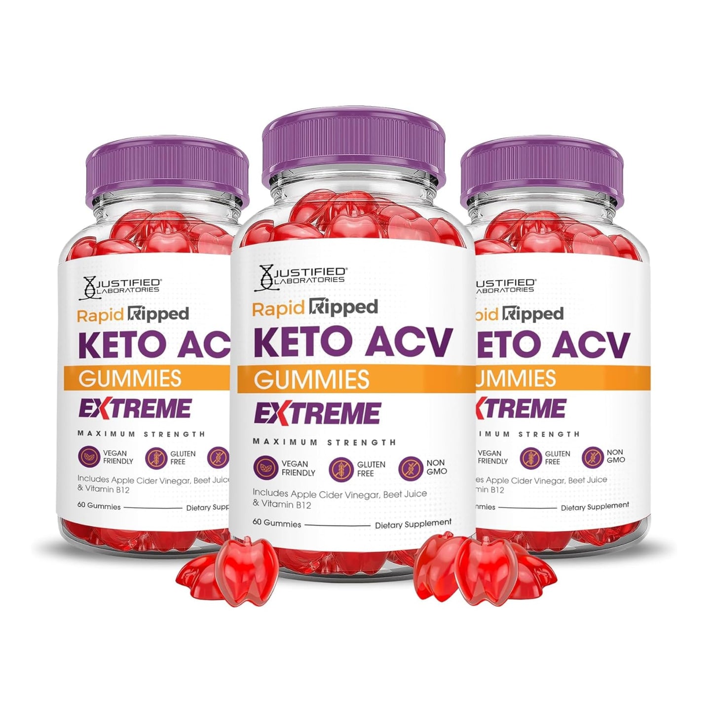 Justified Laboratories Rapid Ripped Keto ACV Gummies Extreme 180 Gummies