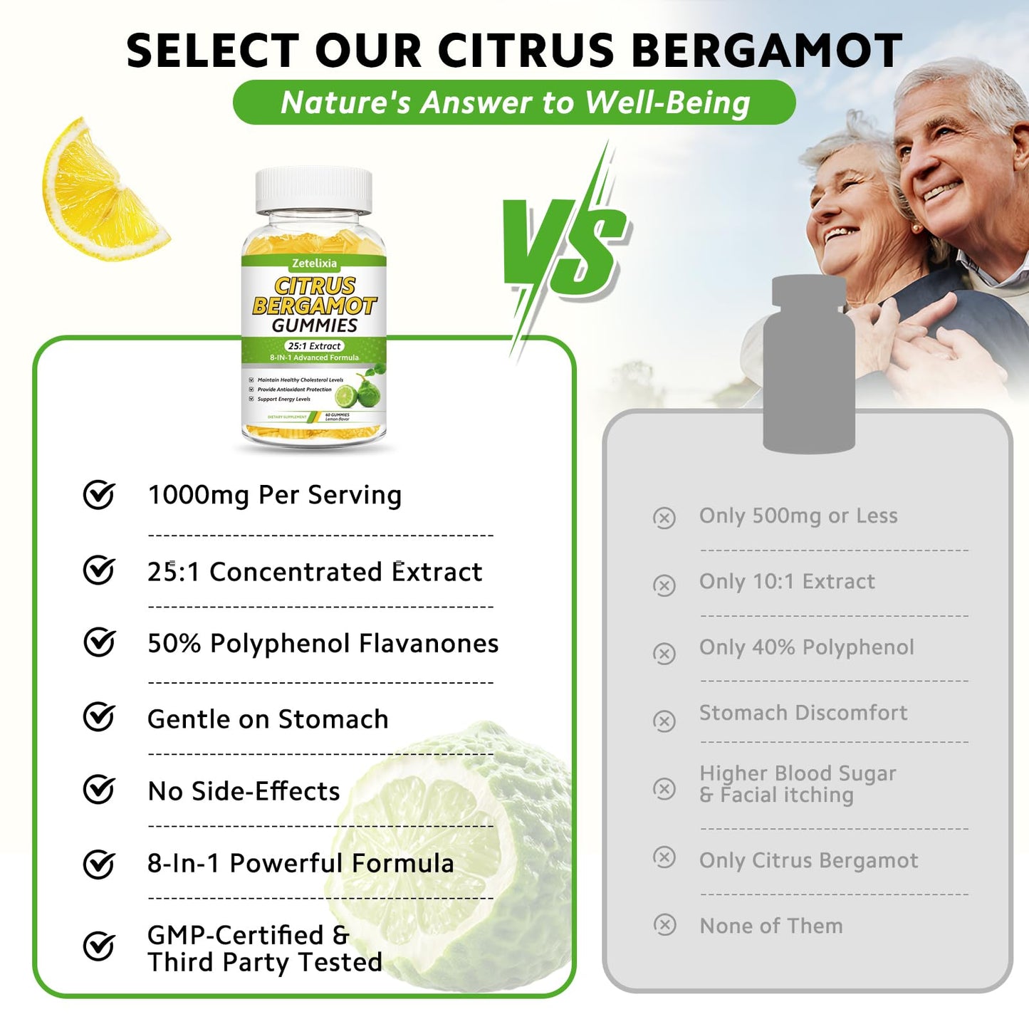 Zetelixia Citrus Bergamot Gummies 120 Gummies