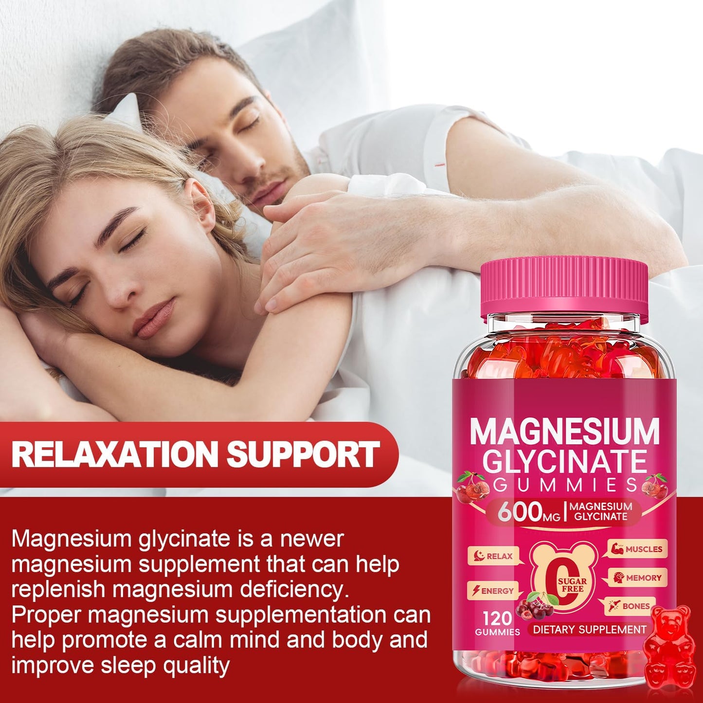 Cytona Magnesium Glycinate 600mg Gummies 120 Count
